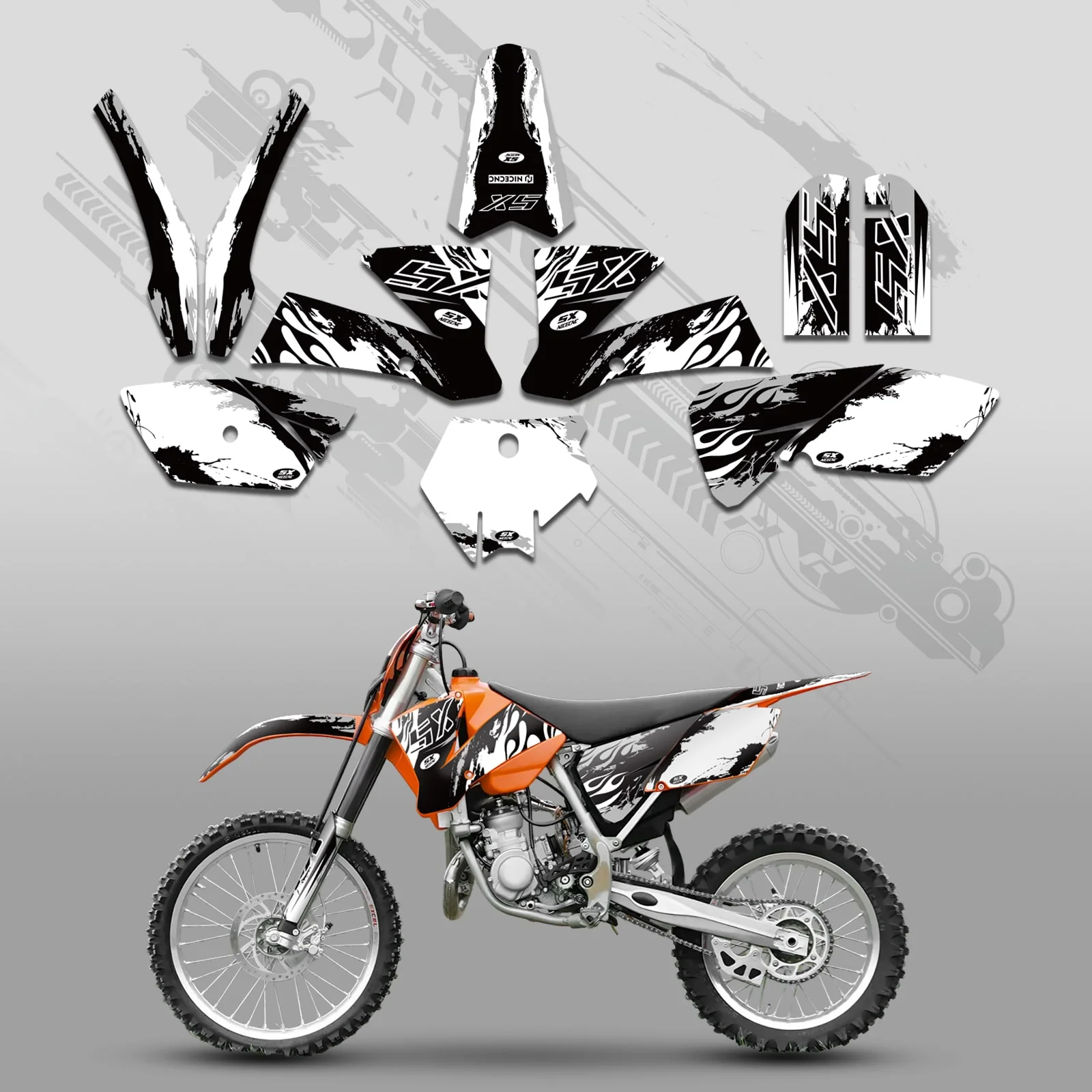 Full Graphics Decals Stickers Kit For KTM SX 85-105 2003-2005 - Image 4