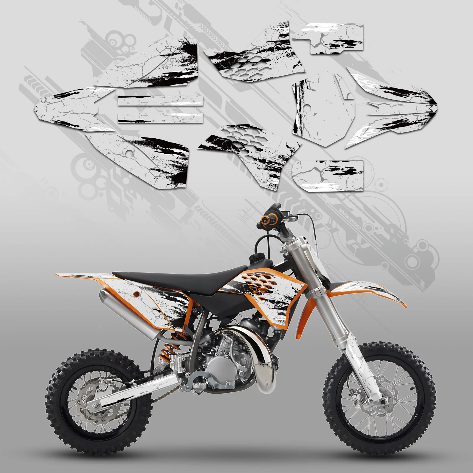 Full Graphics Decals Stickers Kit For KTM SX50 2009-2015 - Image 7