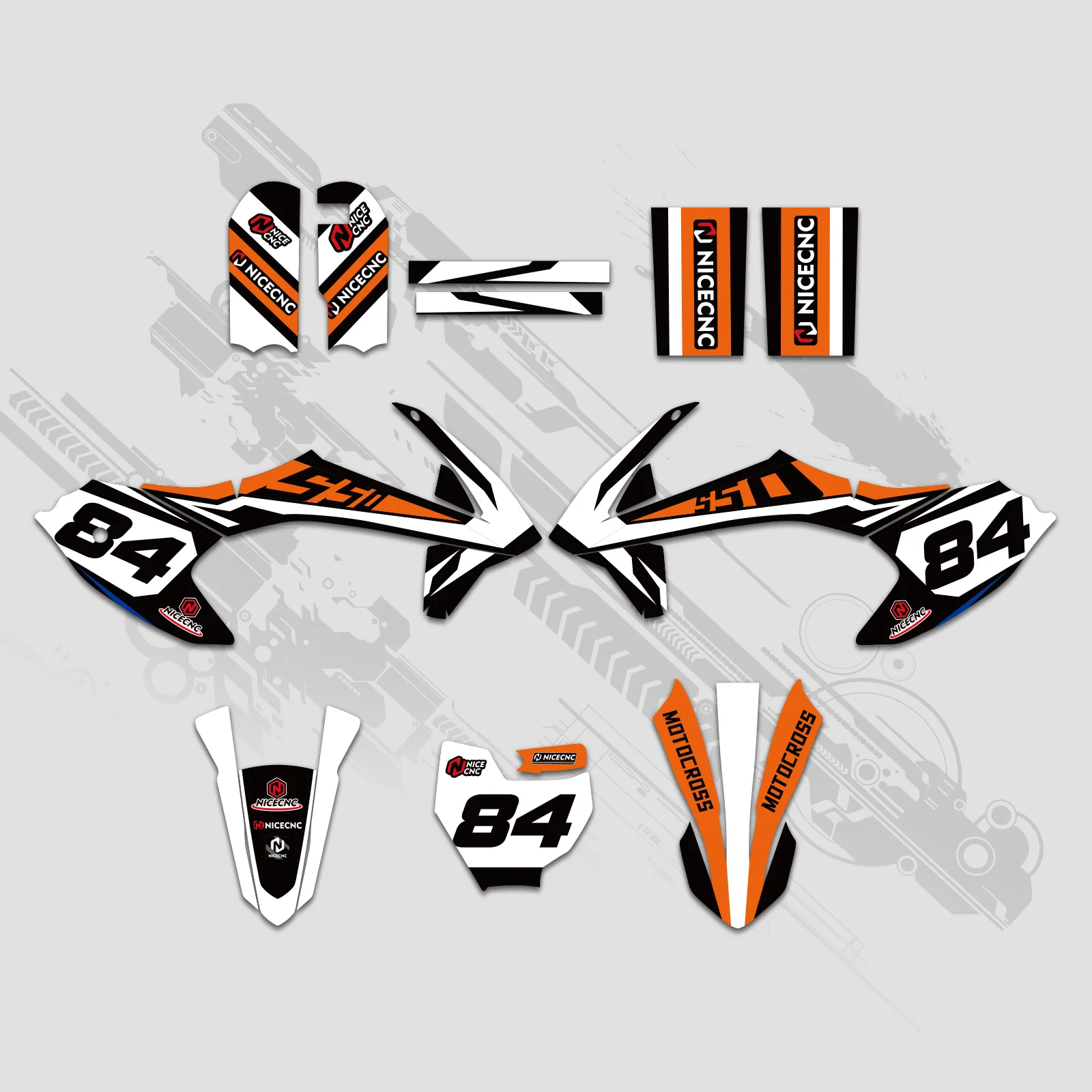 Full Graphics Decals Stickers Kit For KTM SX50 2016-2022 - Image 4