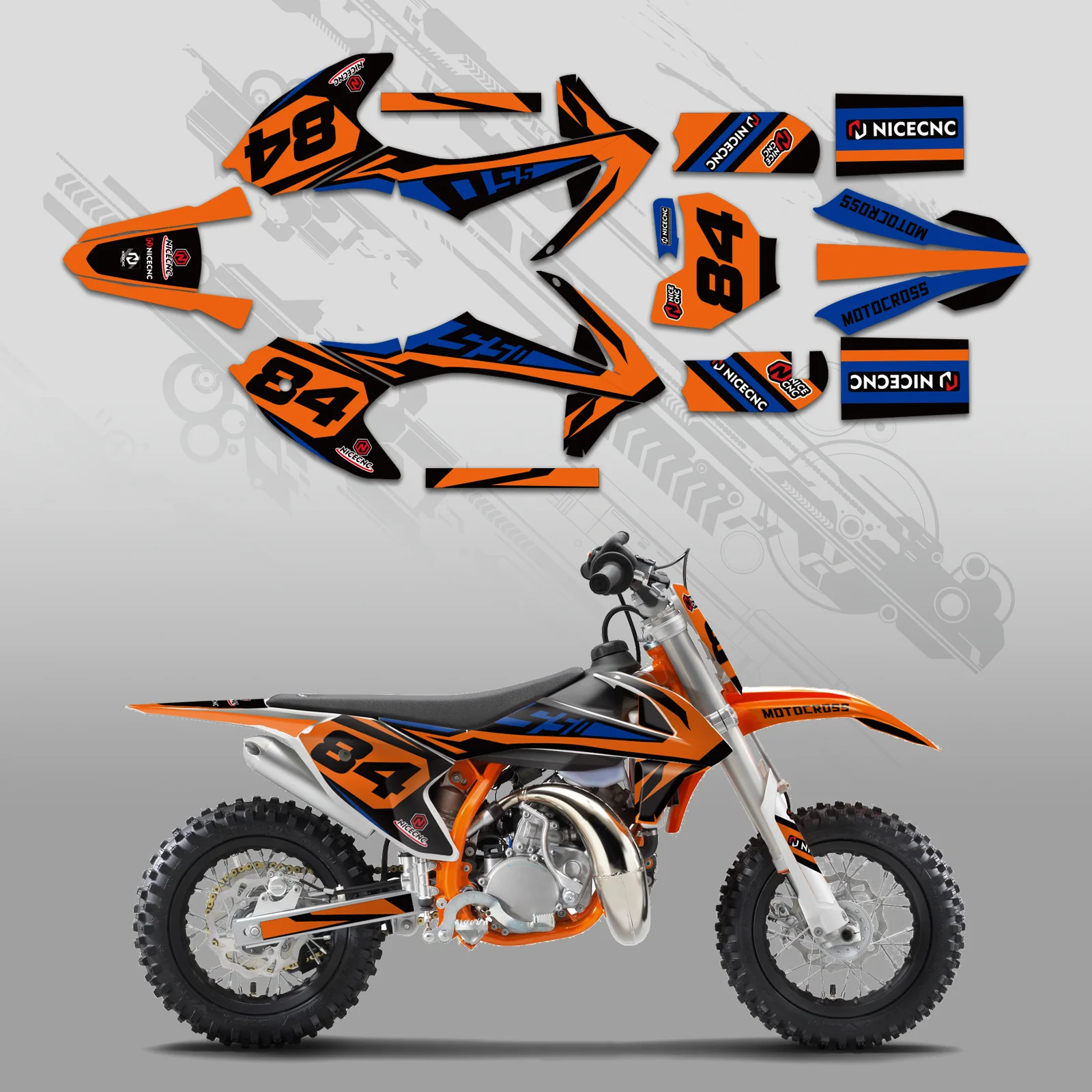 Full Graphics Decals Stickers Kit For KTM SX50 2016-2022 - Image 5