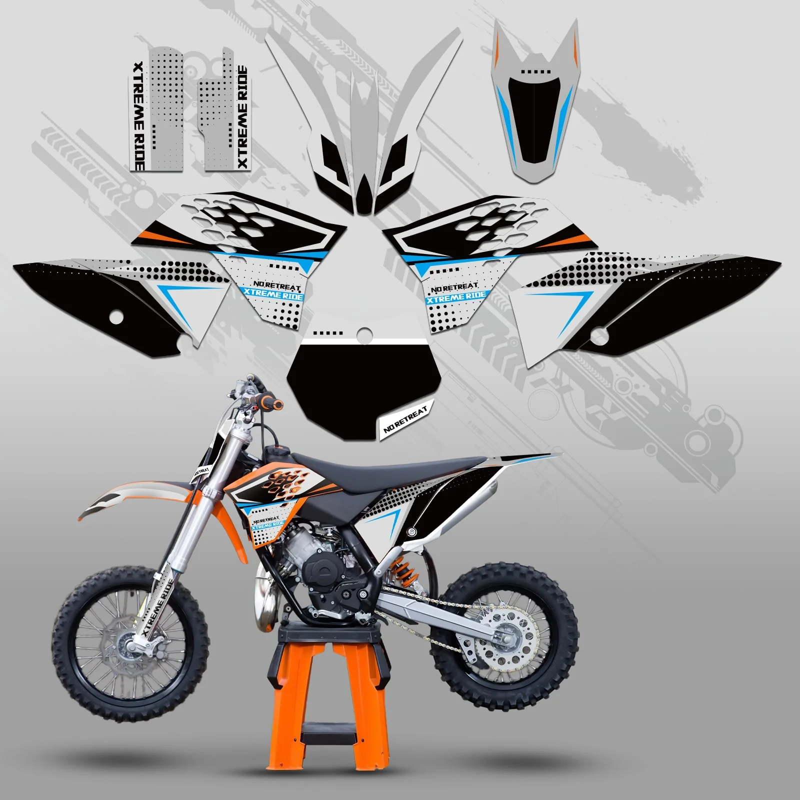 Full Graphics Decals Stickers Kit For KTM SX65 2009-2015 - Image 4