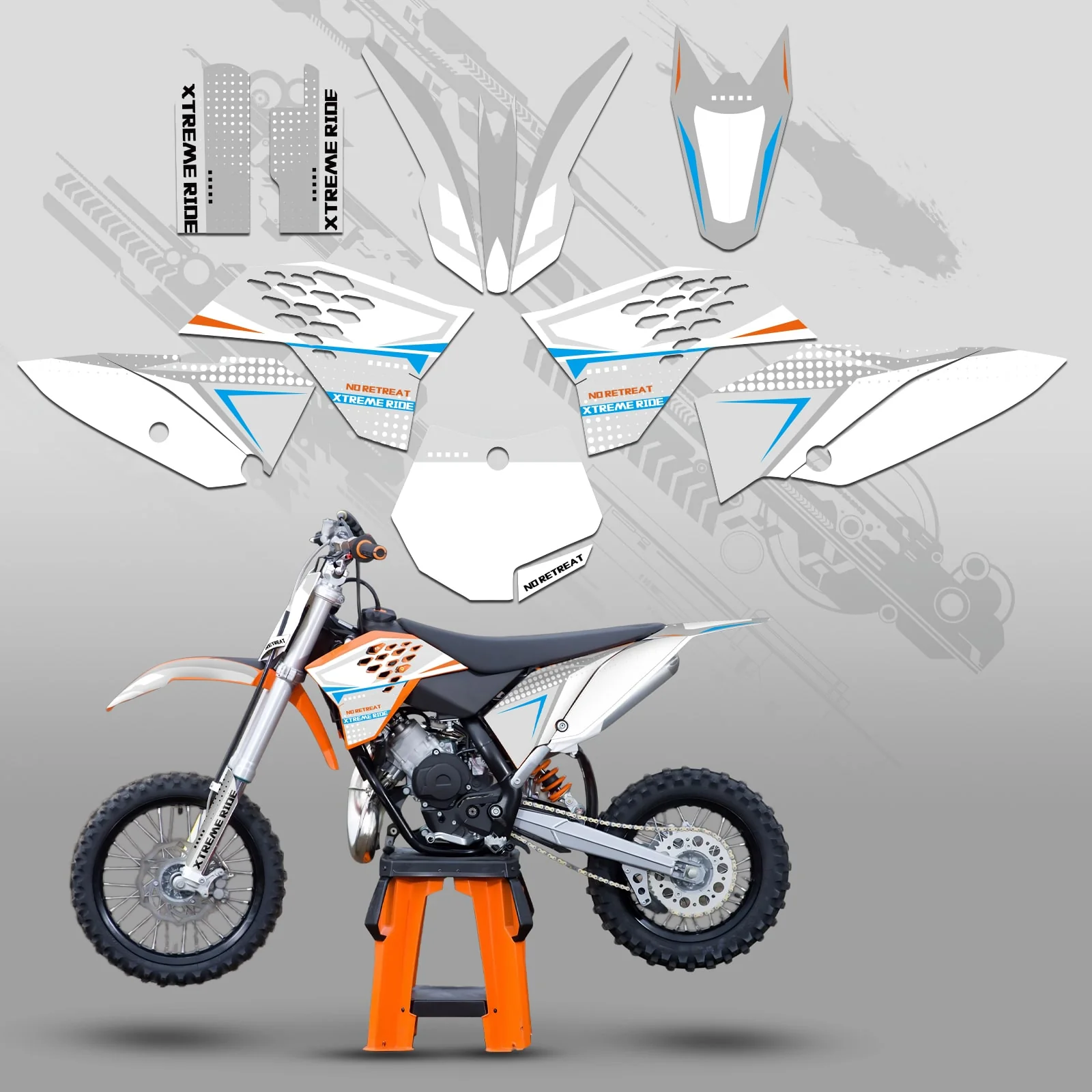 Full Graphics Decals Stickers Kit For KTM SX65 2009-2015 - Image 7