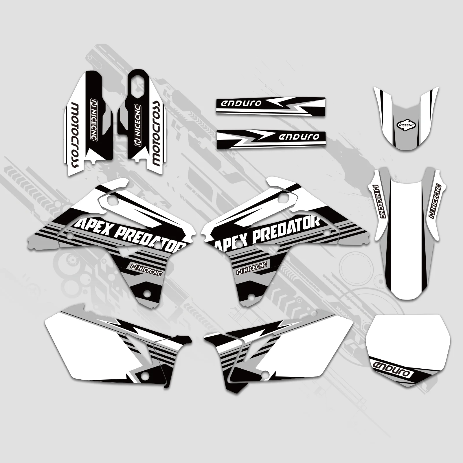 Full Graphics Decals Stickers Kit For SUZUKI RMZ450 2007 - Image 4