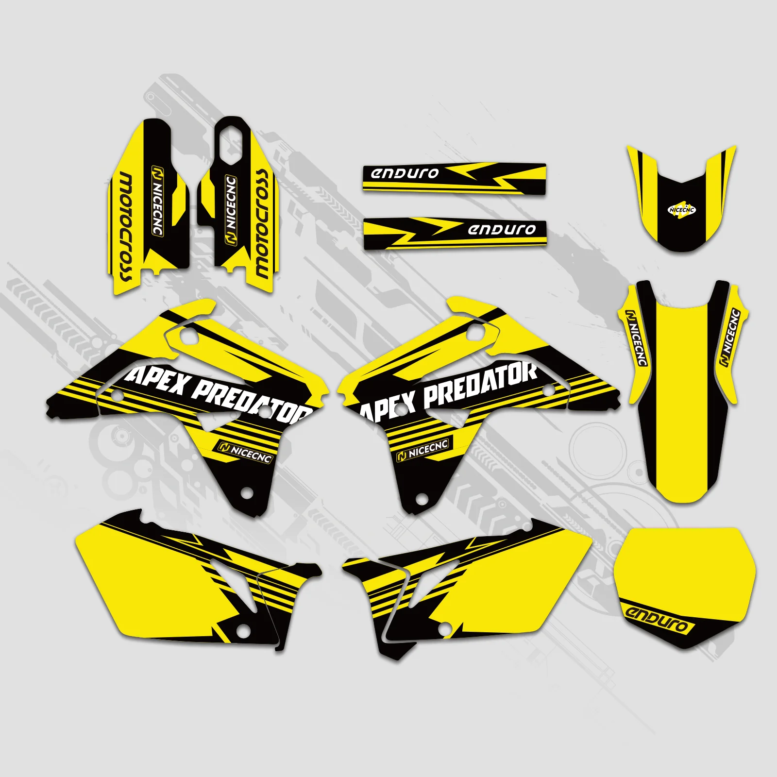 Full Graphics Decals Stickers Kit For SUZUKI RMZ450 2007 - Image 5