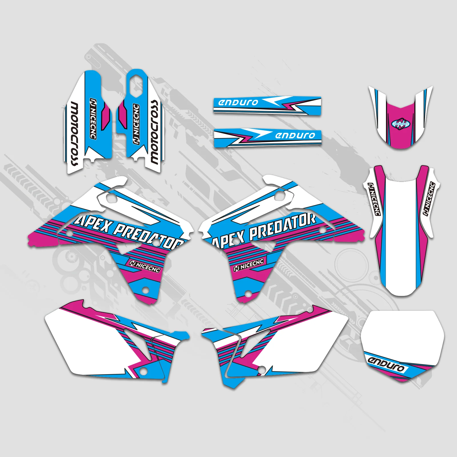 Full Graphics Decals Stickers Kit For SUZUKI RMZ450 2007 - Image 6