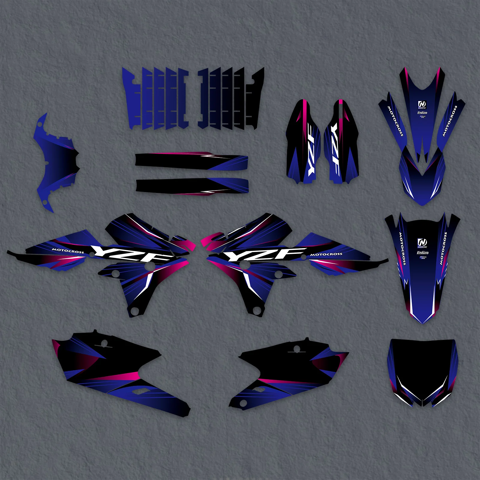 Full Graphics Decals Stickers Kit For YAMAHA YZ250F 14-18 YZ450F 14-17 - Image 2