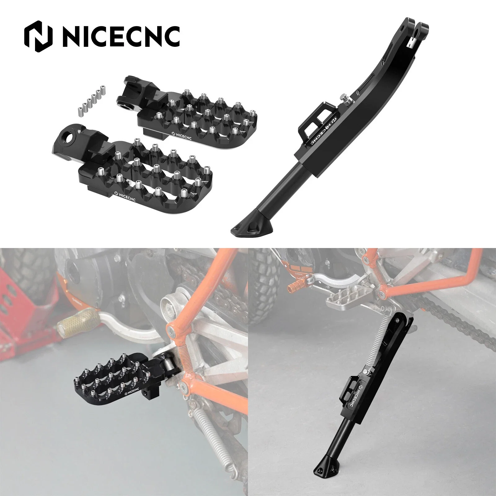 Adjustable Kickstand + Lower Larger Footpegs For Husqvarna 701 Enduro Supermoto - Image 2