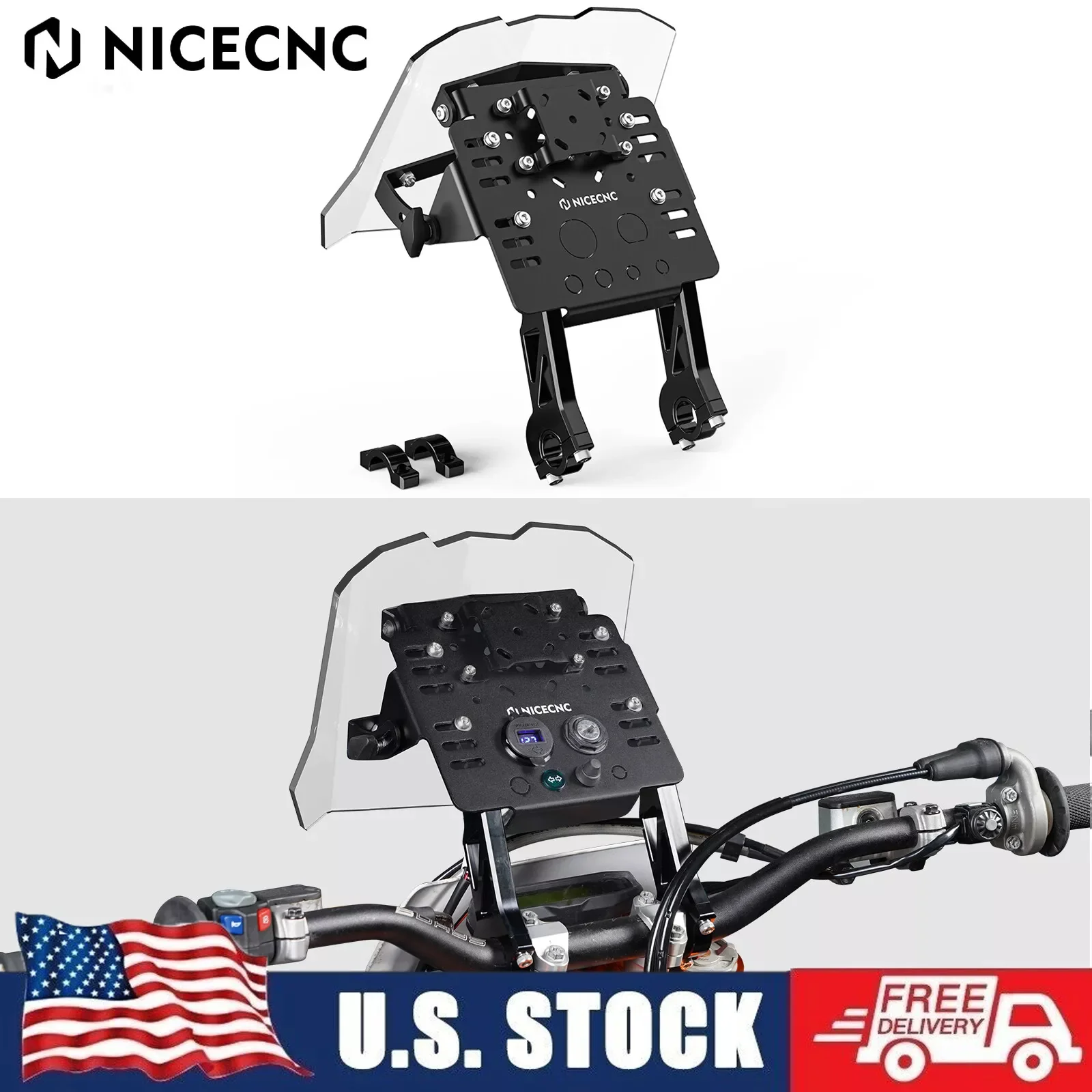 GPS Mount Bracket Mini Fairing Kit For Honda XR650L 1993-2024 - Image 2