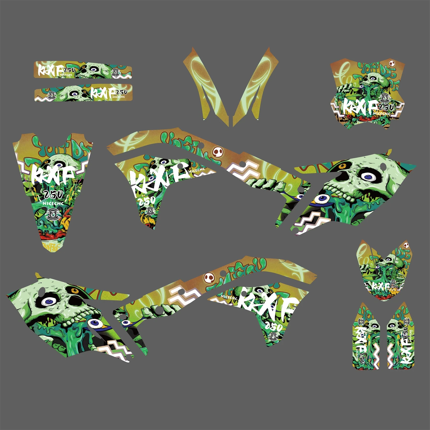 Graphics Kit Fender Decals Fork Stickers For Kawasaki KX250F KX 250F 2017-2020 - Image 3