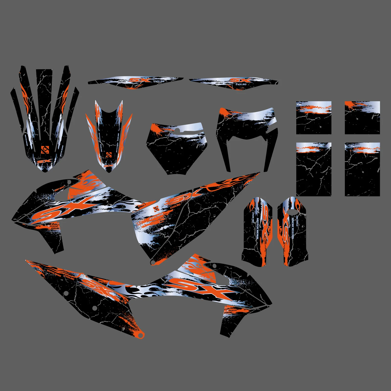Motorcycle Graphics Kit Decals Stickers Deco For KTM 125 150 250 350 450 SX SXF 2019-2022 - Image 4