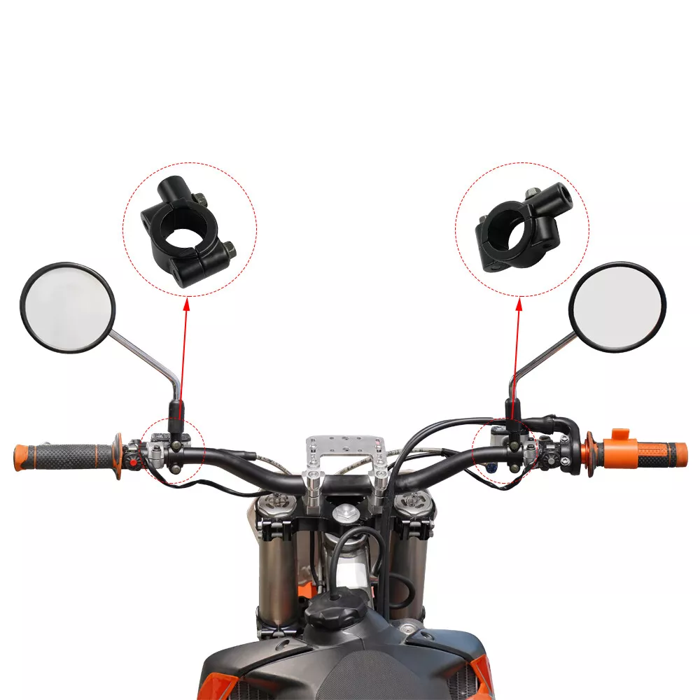 Handlebar Mirror Mount Holders Adapter Aluminum for motorcycle w 7/8"handle bar - Image 2