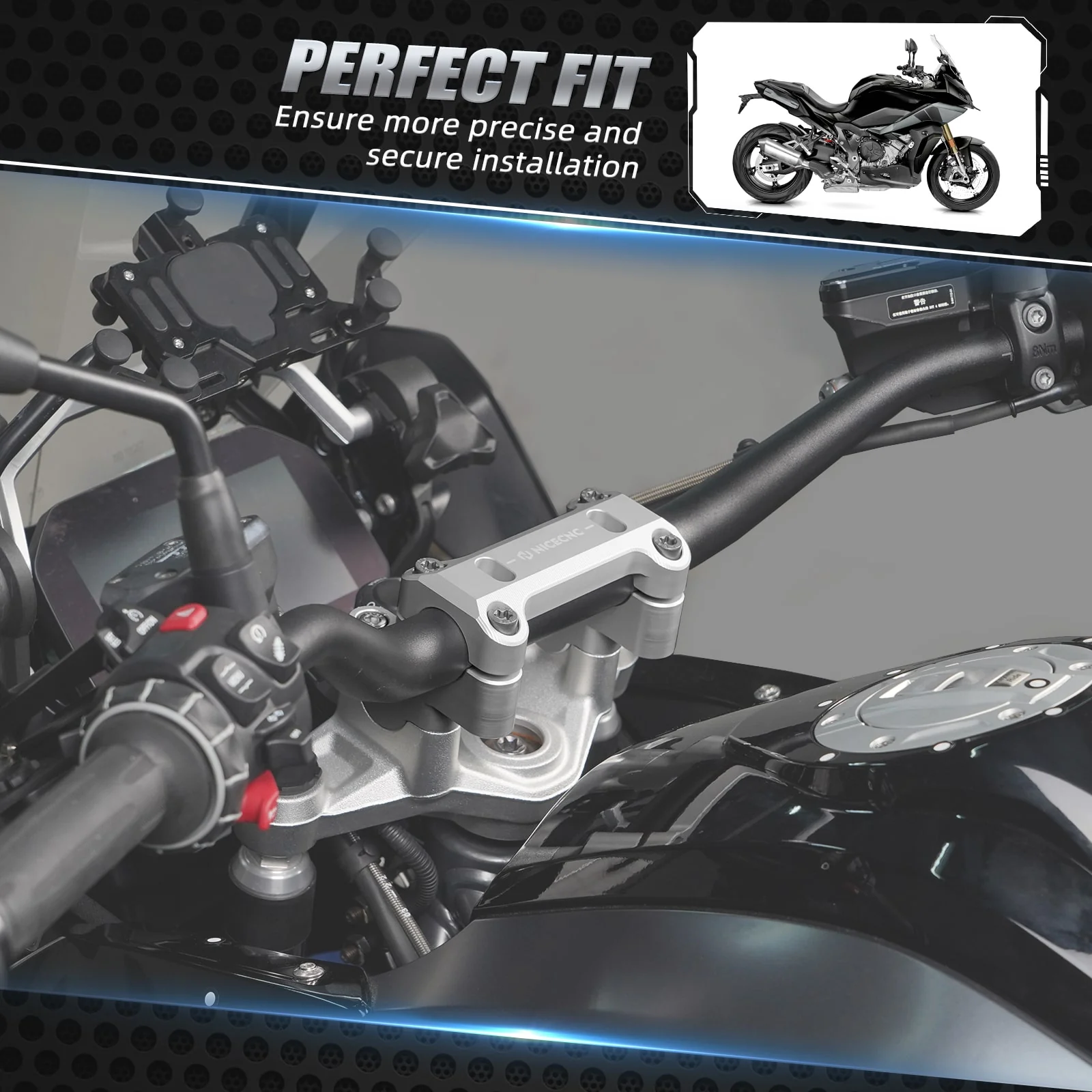 Handlebar Riser For BMW R1200GS Adventure 2014-2018 R1250GS Adventure 2019-2024 - Image 3