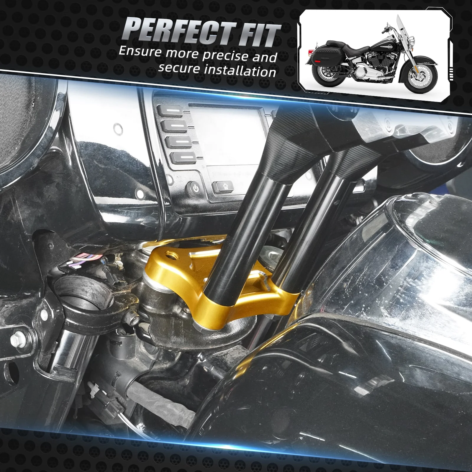 Handlebar Riser Pull Back Adapter Plate For Harley Electra Tri Street Glide Ultra Limited - Image 3