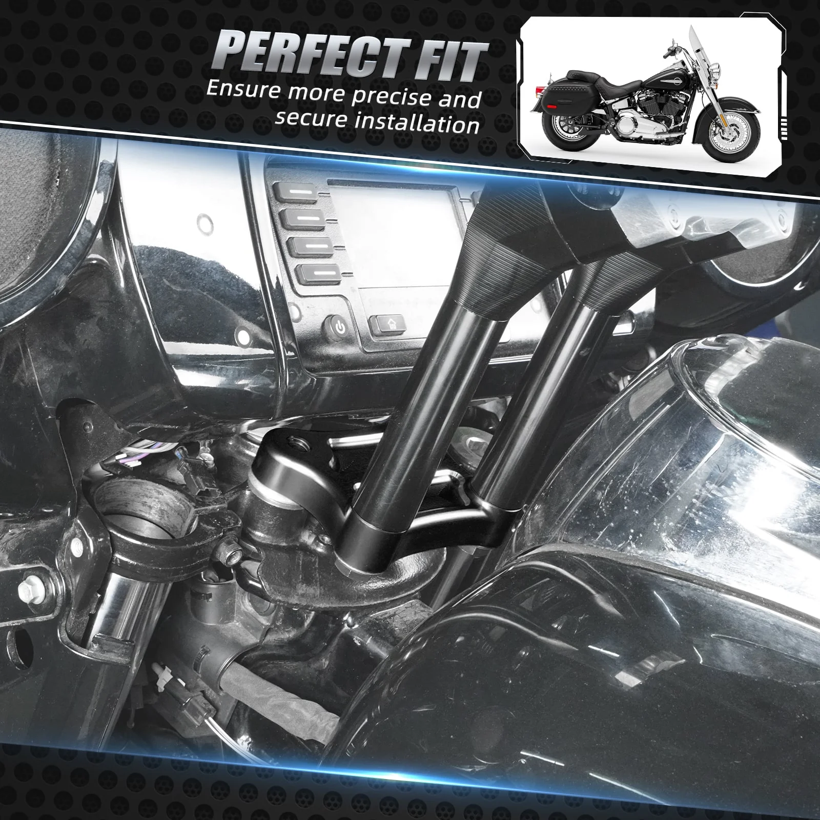 Handlebar Riser Pull Back Adapter Plate For Harley Electra Tri Street Glide Ultra Limited - Image 4