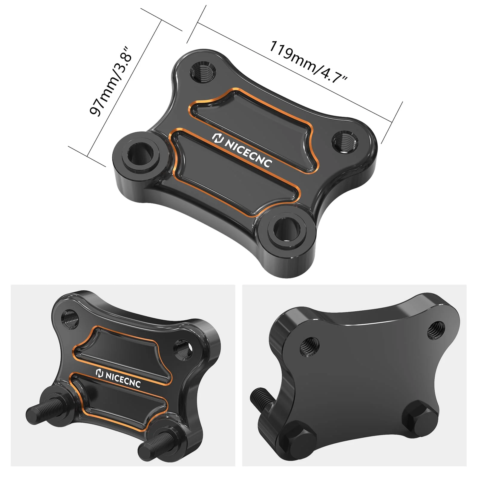 Handlebar Riser Pull Back Adapter Plate For Harley Electra Tri Street Glide Ultra Limited - Image 8