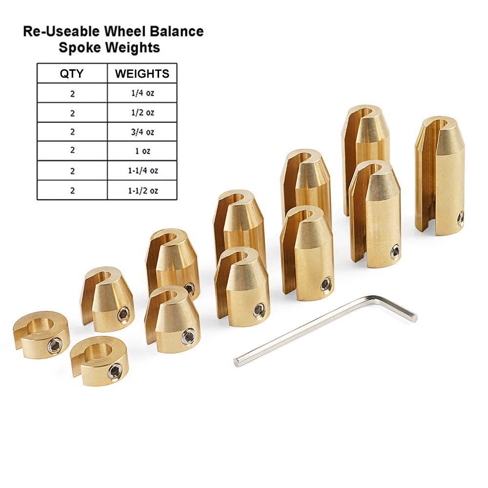 Universal Reusable Brass Wheel Tire Spoke Balance Weights Kit For Harley KTM BMW - Image 3