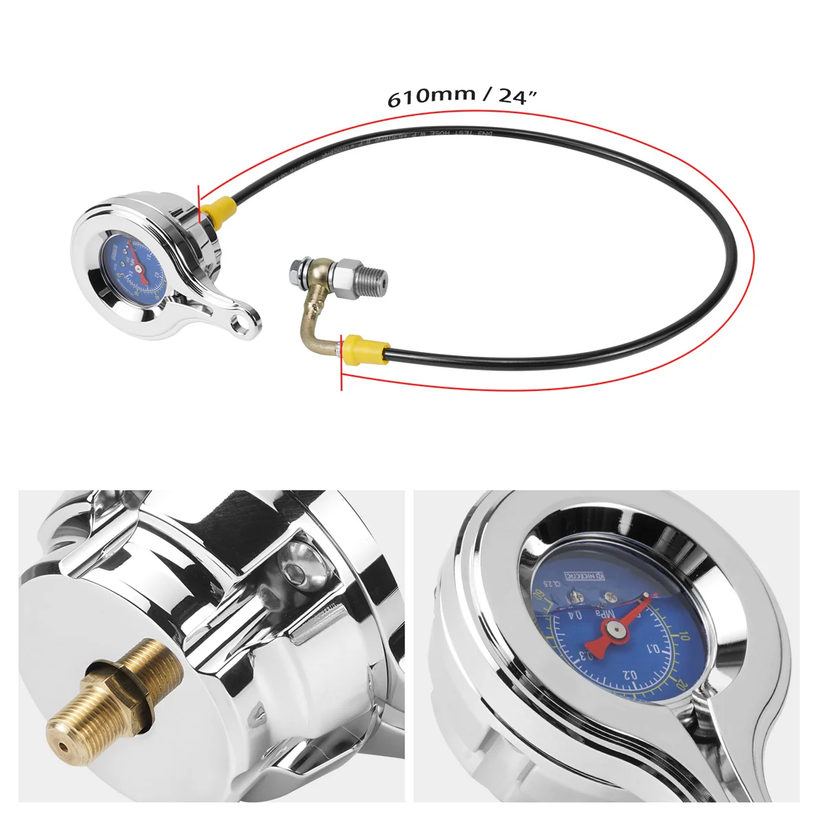 M8 Oil Pressure Gauge Kit For Harley Road King Electra Street Glide Ultra Limited - Image 12