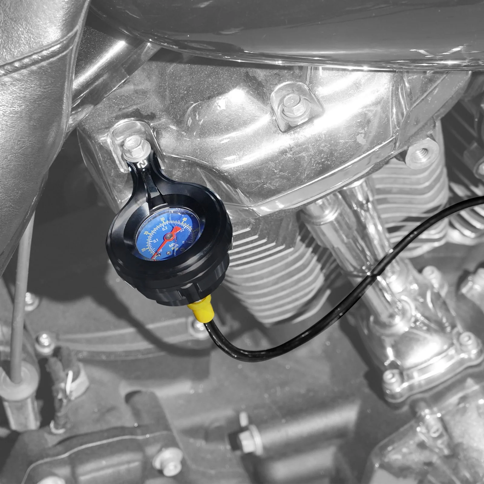 M8 Oil Pressure Gauge Kit For Harley Road King Electra Street Glide Ultra Limited - Image 2