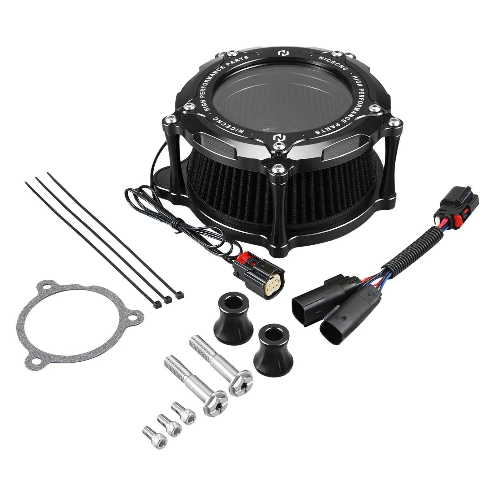 Full Clear M8 LED Air Cleaner Filter Intake Kit For Harley Road King Electra Street Glide - Image 10