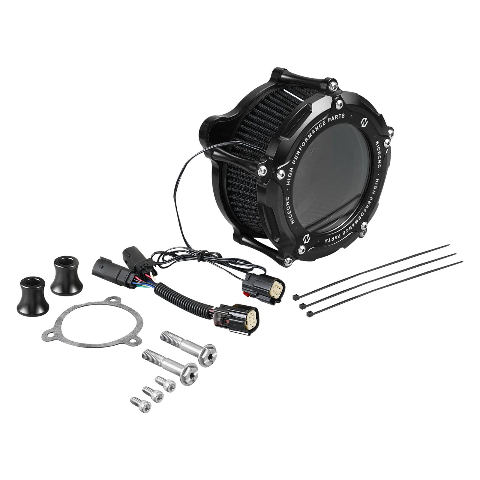 Full Clear M8 LED Air Cleaner Filter Intake Kit For Harley Road King Electra Street Glide - Image 11