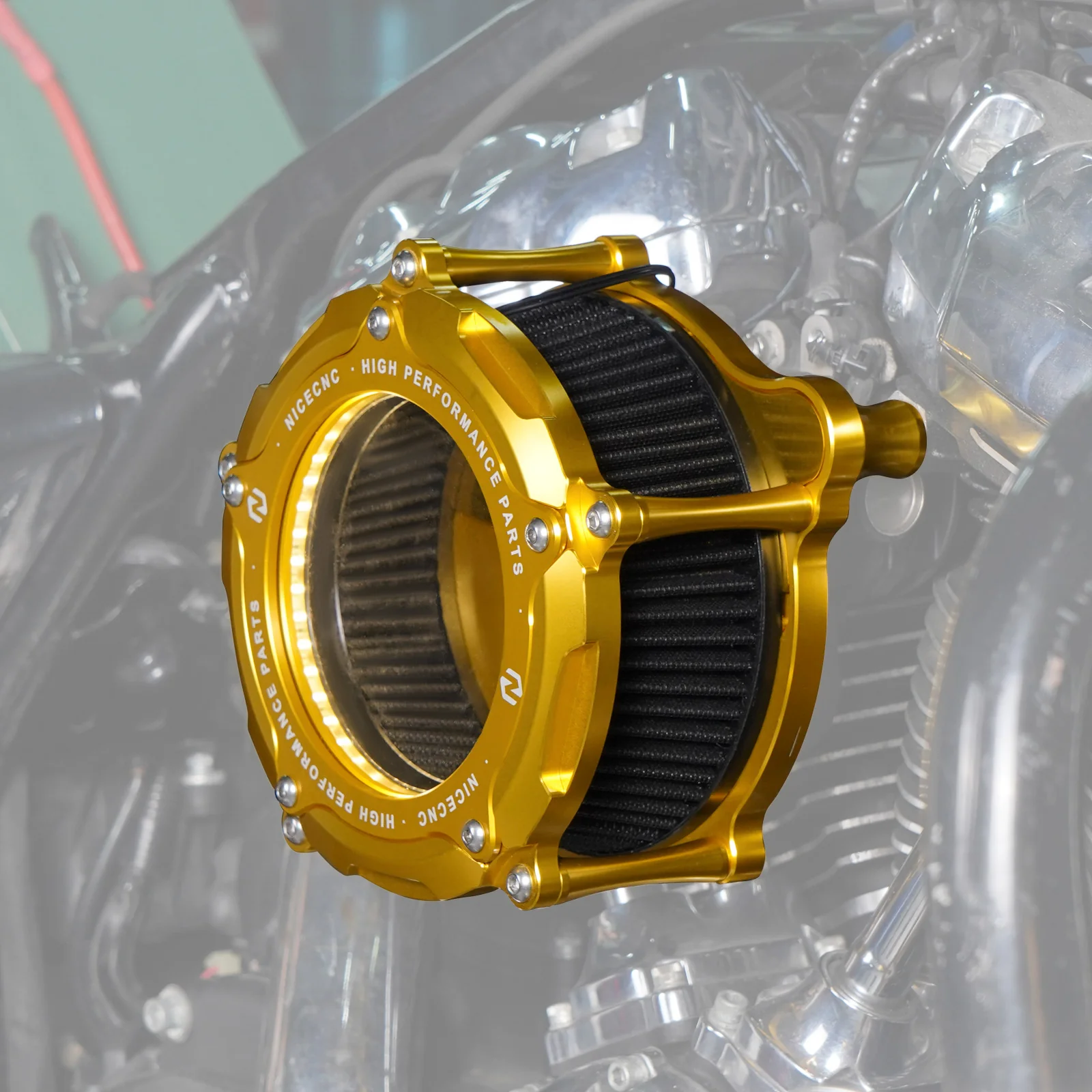 Full Clear M8 LED Air Cleaner Filter Intake Kit For Harley Road King Electra Street Glide - Image 20