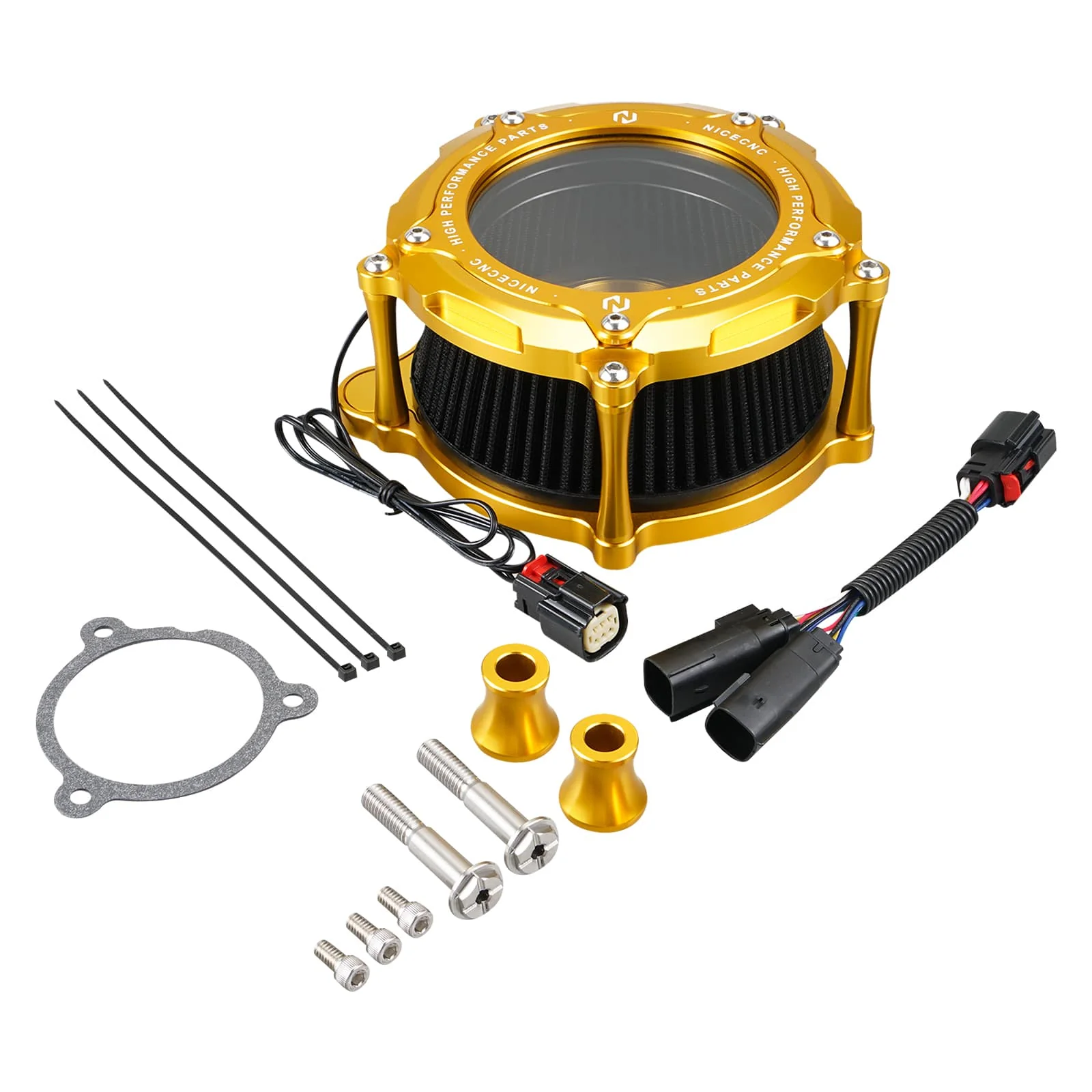Full Clear M8 LED Air Cleaner Filter Intake Kit For Harley Road King Electra Street Glide - Image 22