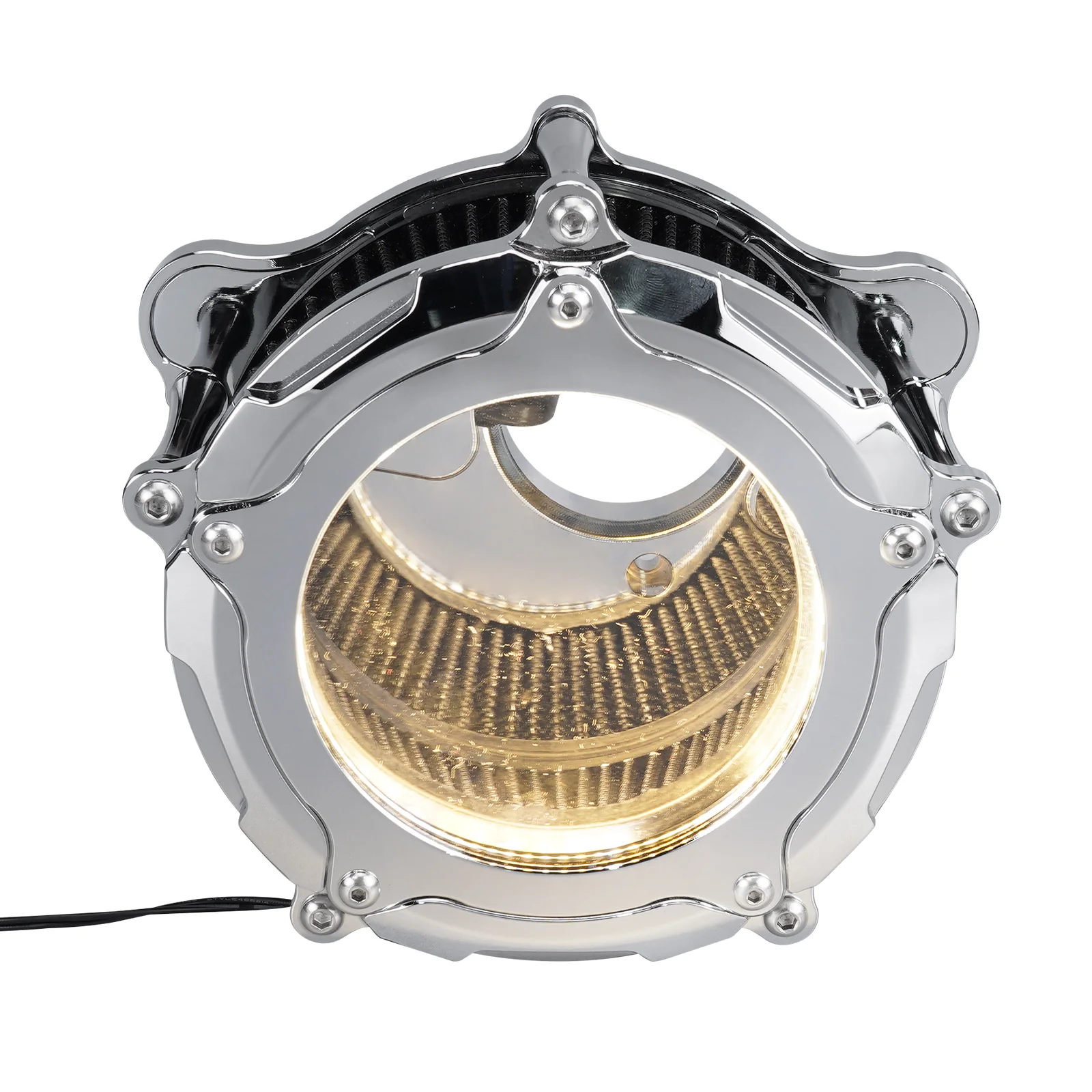 Full Clear M8 LED Air Cleaner Filter Intake Kit For Harley Road King Electra Street Glide - Image 30