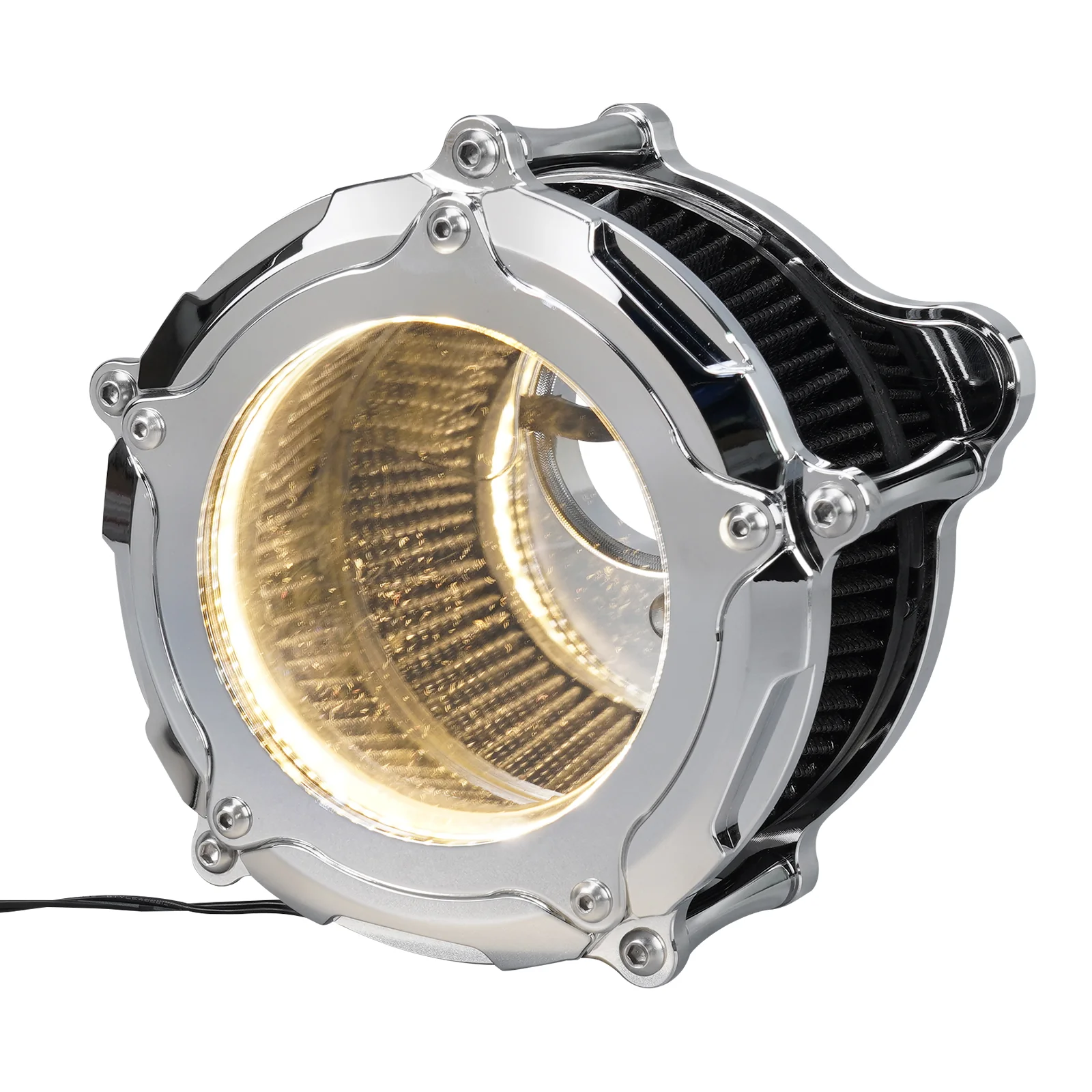 Full Clear M8 LED Air Cleaner Filter Intake Kit For Harley Road King Electra Street Glide - Image 31
