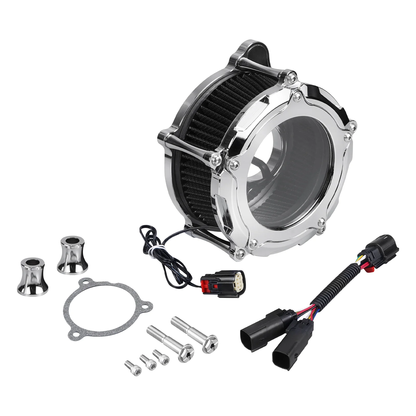 Full Clear M8 LED Air Cleaner Filter Intake Kit For Harley Road King Electra Street Glide - Image 33