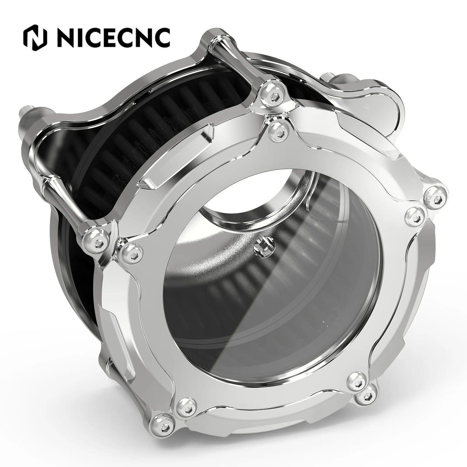 Full Clear M8 LED Air Cleaner Filter Intake Kit For Harley Road King Electra Street Glide - Image 35