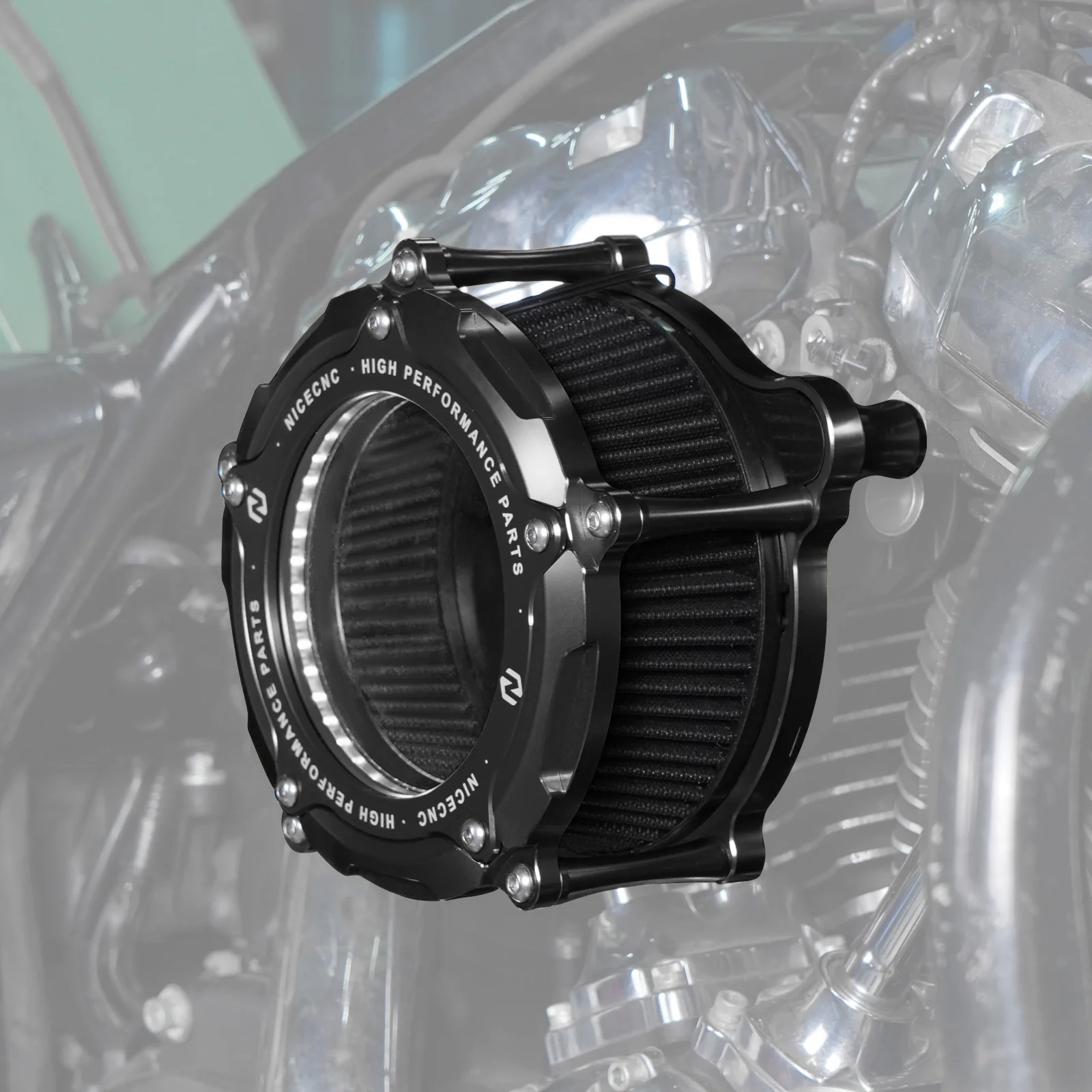 Full Clear M8 LED Air Cleaner Filter Intake Kit For Harley Road King Electra Street Glide - Image 7