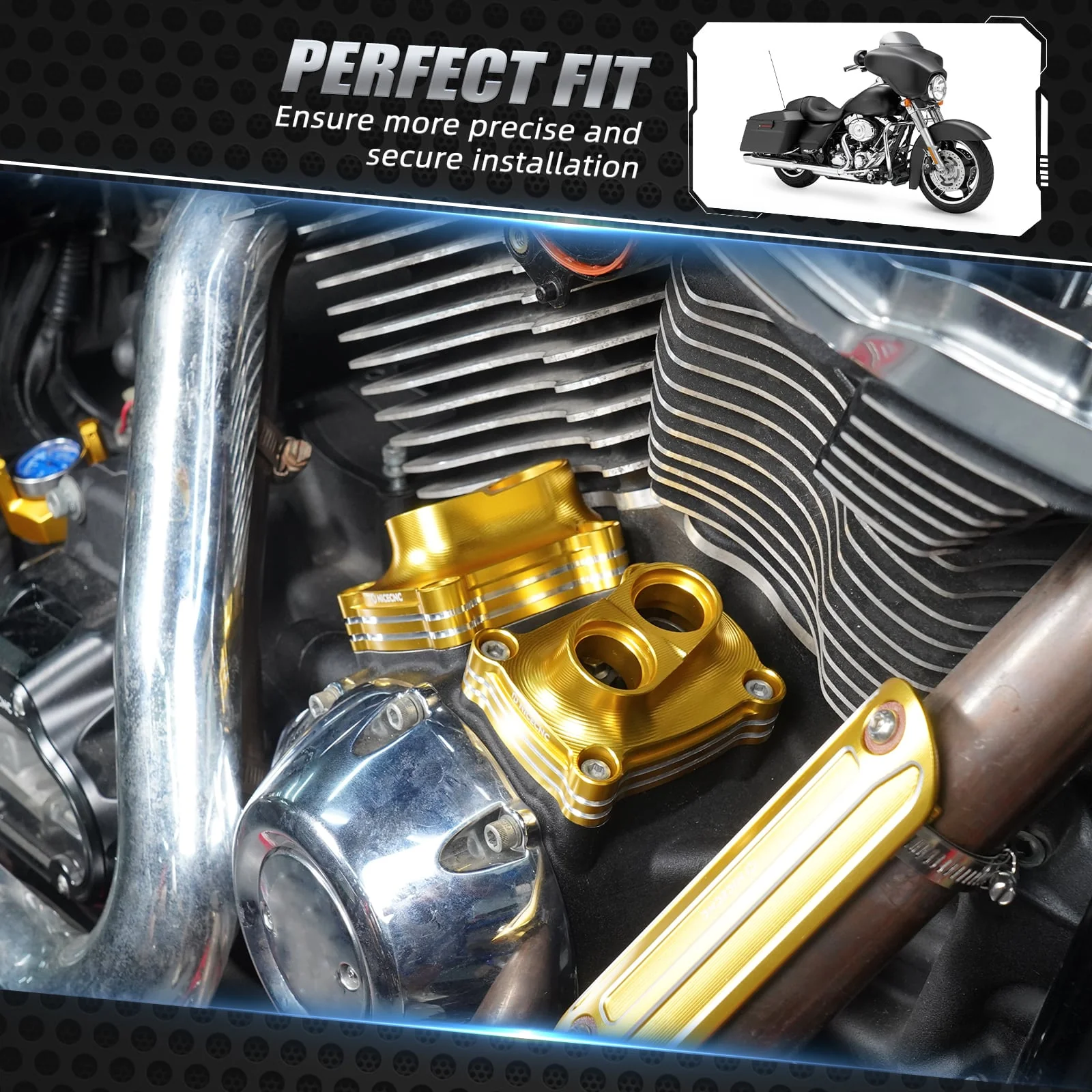 M8 Engine Tappet + Pushrod Tube Covers For Harley Softail Fat Boy Heritage Classic 114 - Image 3