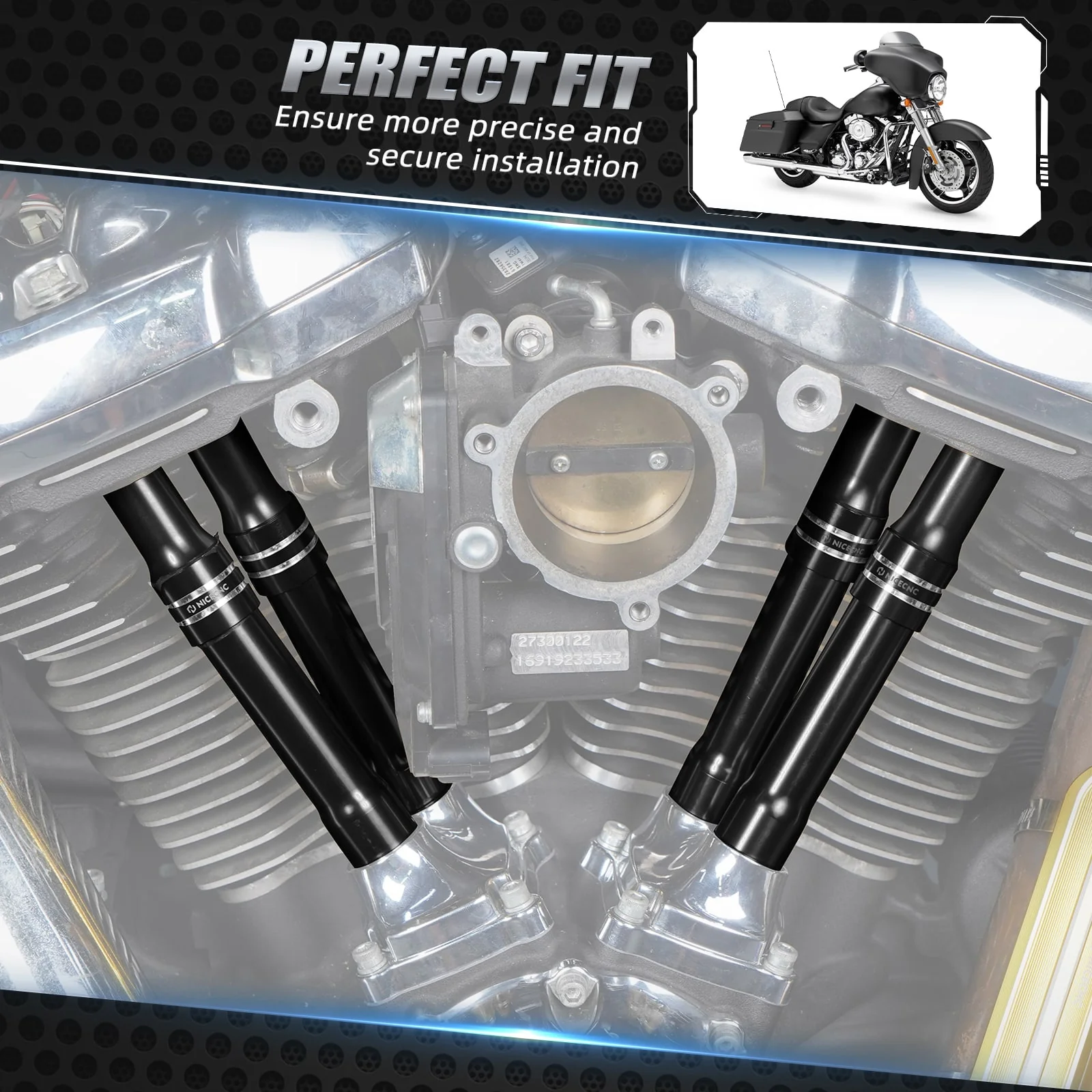 M8 Engine Tappet + Pushrod Tube Covers For Harley Softail Fat Boy Heritage Classic 114 - Image 4
