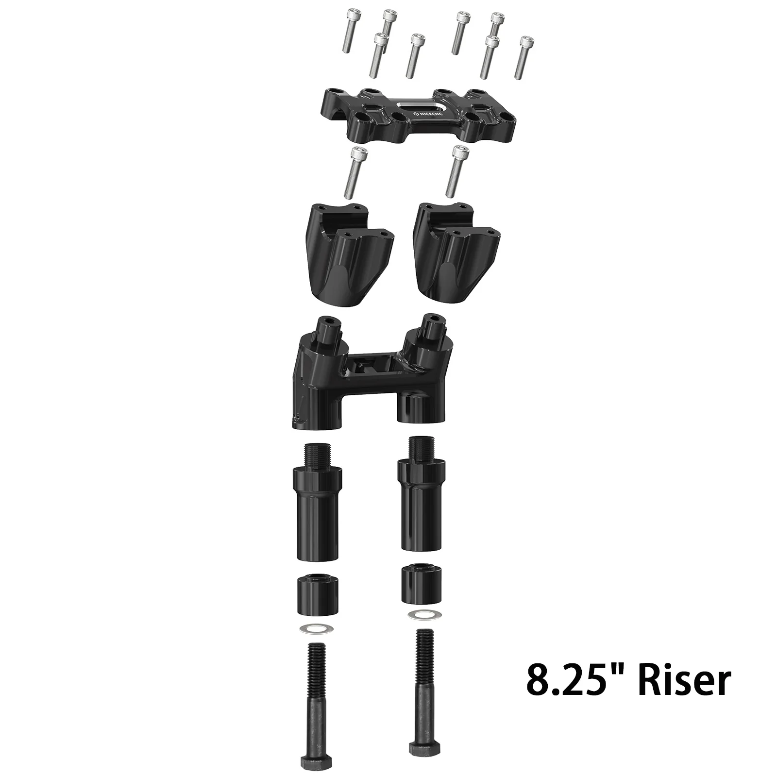 Handlebar Risers + Speedo Gauge Relocation Bracket Kit For Harley Road Glide 2015-2023 - Image 8