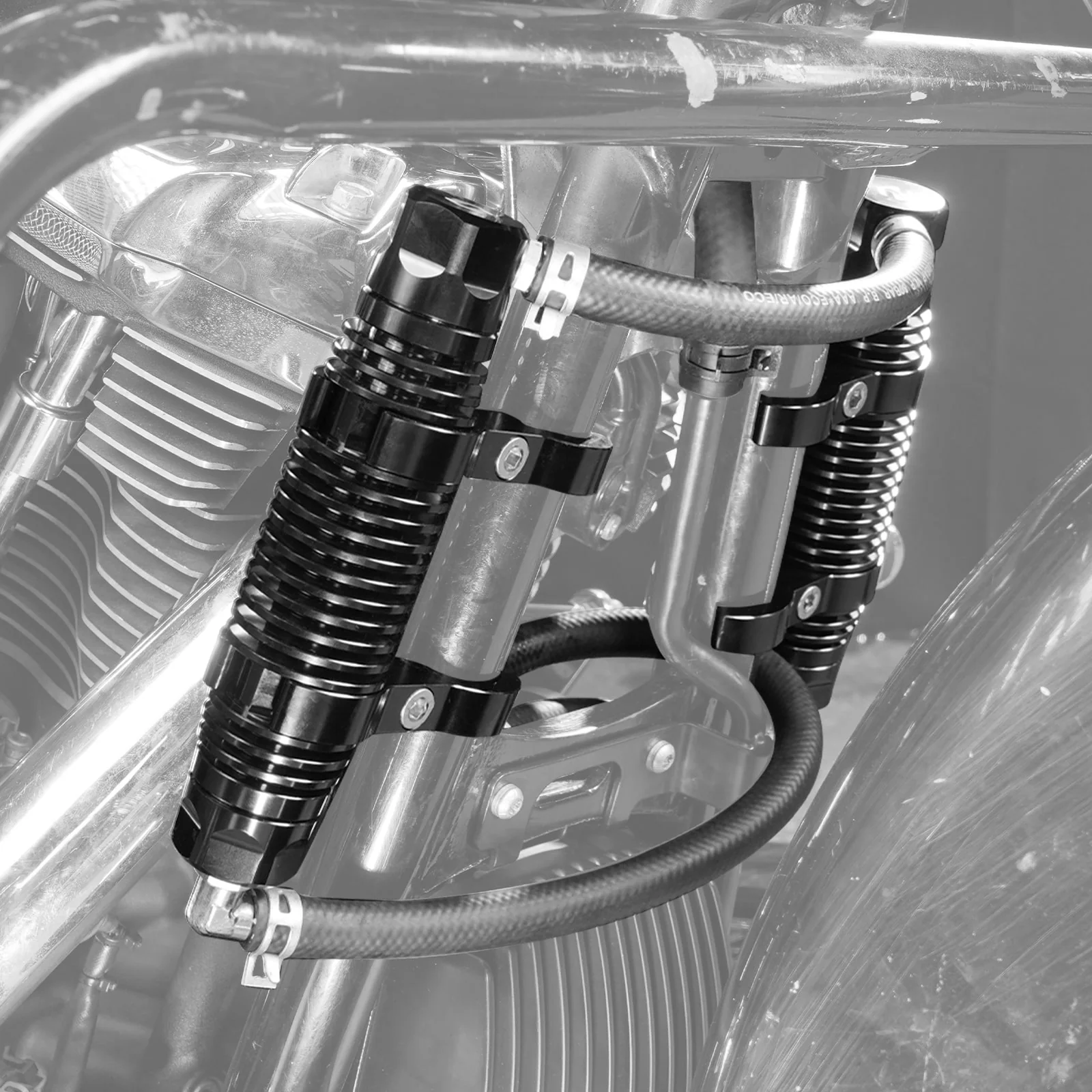 Modular Finned Dual Engine Oil Cooler Kit For Harley Road King Electra Street Glide - Image 2