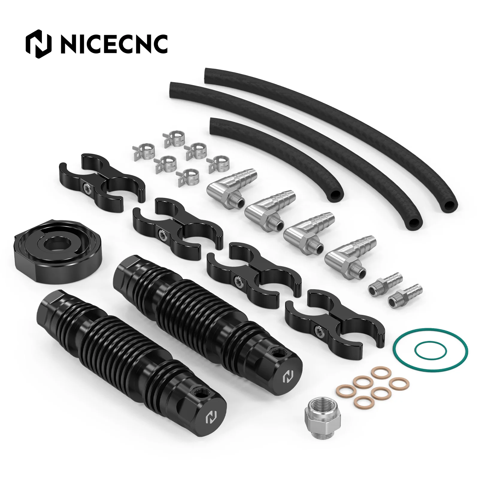 Modular Finned Dual Engine Oil Cooler Kit For Harley Road King Electra Street Glide - Image 4