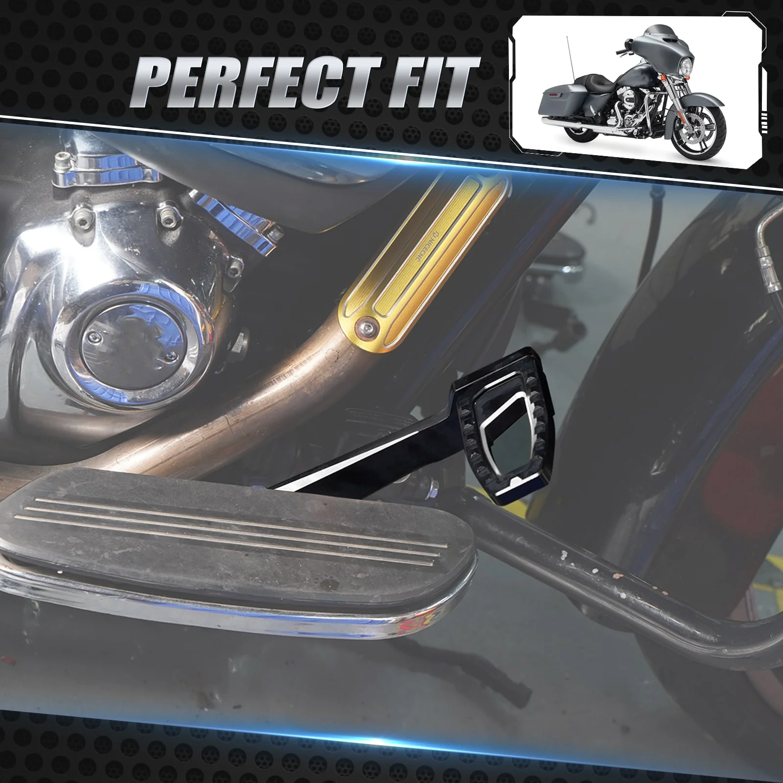 Rear Brake Lever Pedal Kit For Harley Road King Electra Street Glide Ultra Limited Freewheeler - Image 4