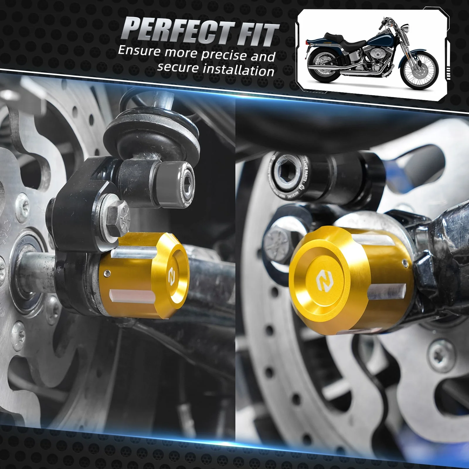 Rear Axle Nut Covers Caps For Harley Road King Electra Street Glide - Image 3