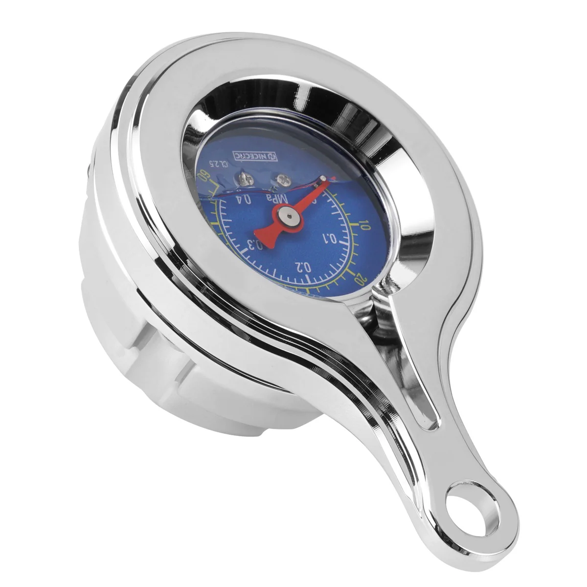 Chrome 60PSI Engine Oil Pressure Gauge Kit For Harley Road King Electra Tri Street Glide - Image 5