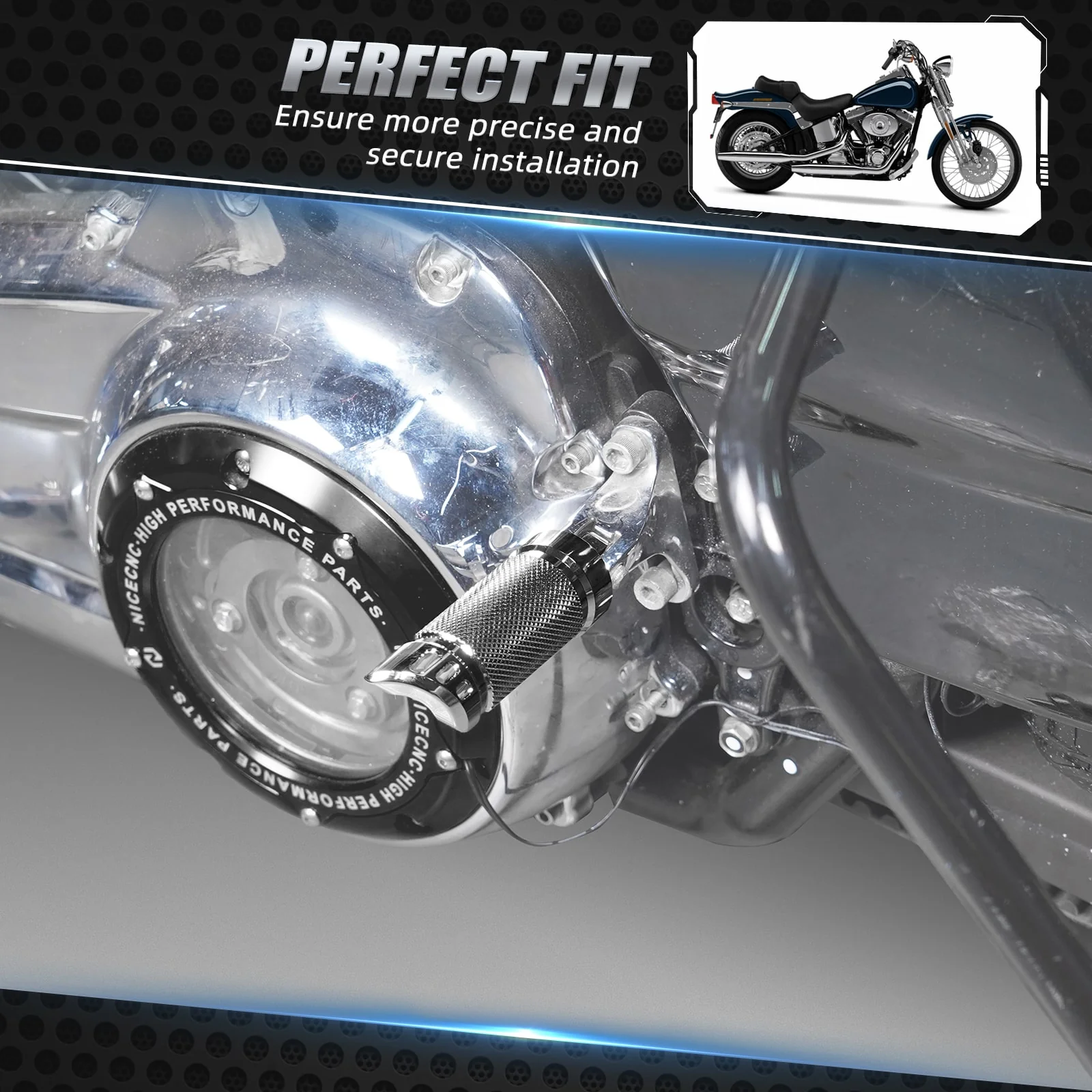 Chrome Rear Passenger Footpegs Pedals Footrest For Harley Road King Street Glide - Image 10