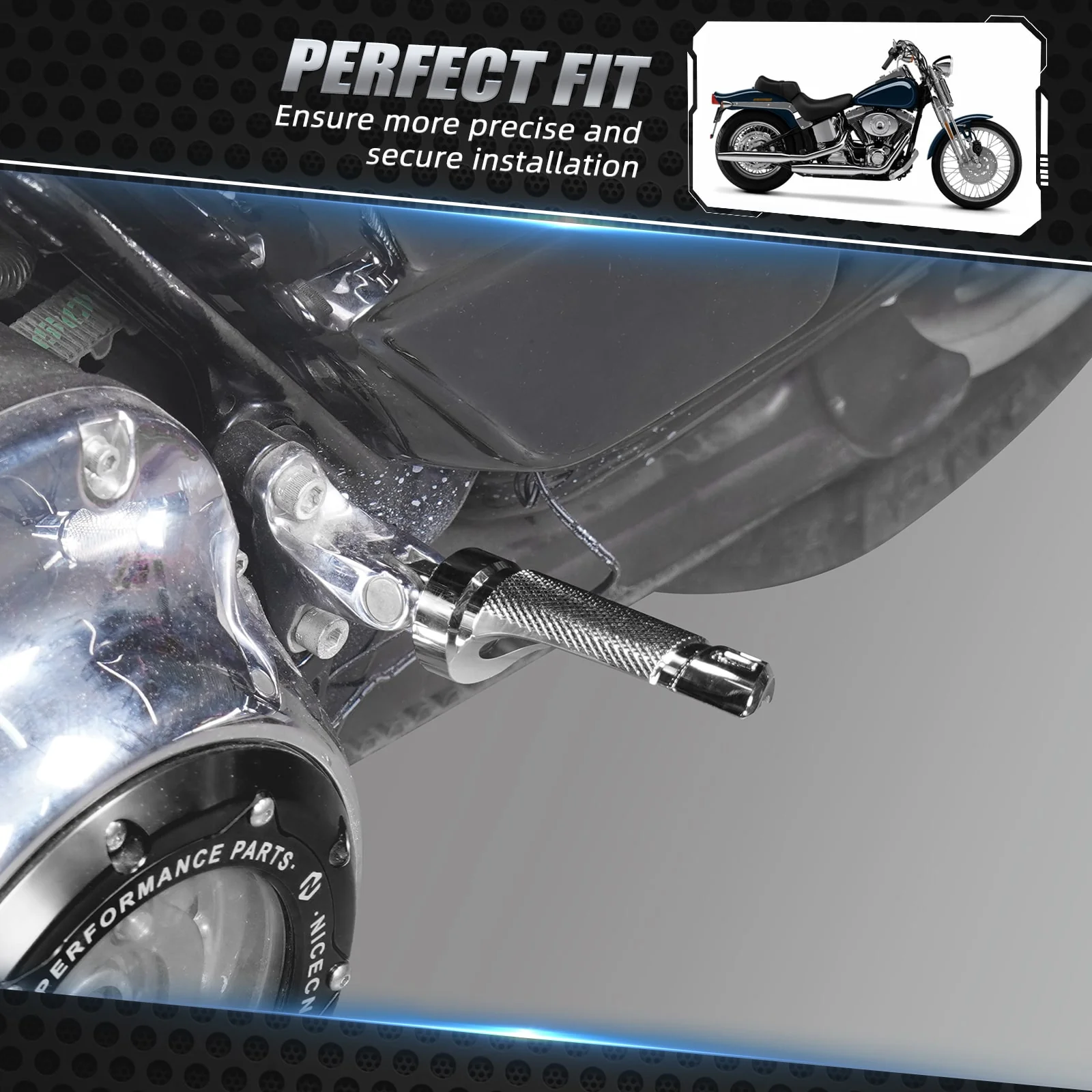Chrome Rear Passenger Footpegs Pedals Footrest For Harley Road King Street Glide - Image 11