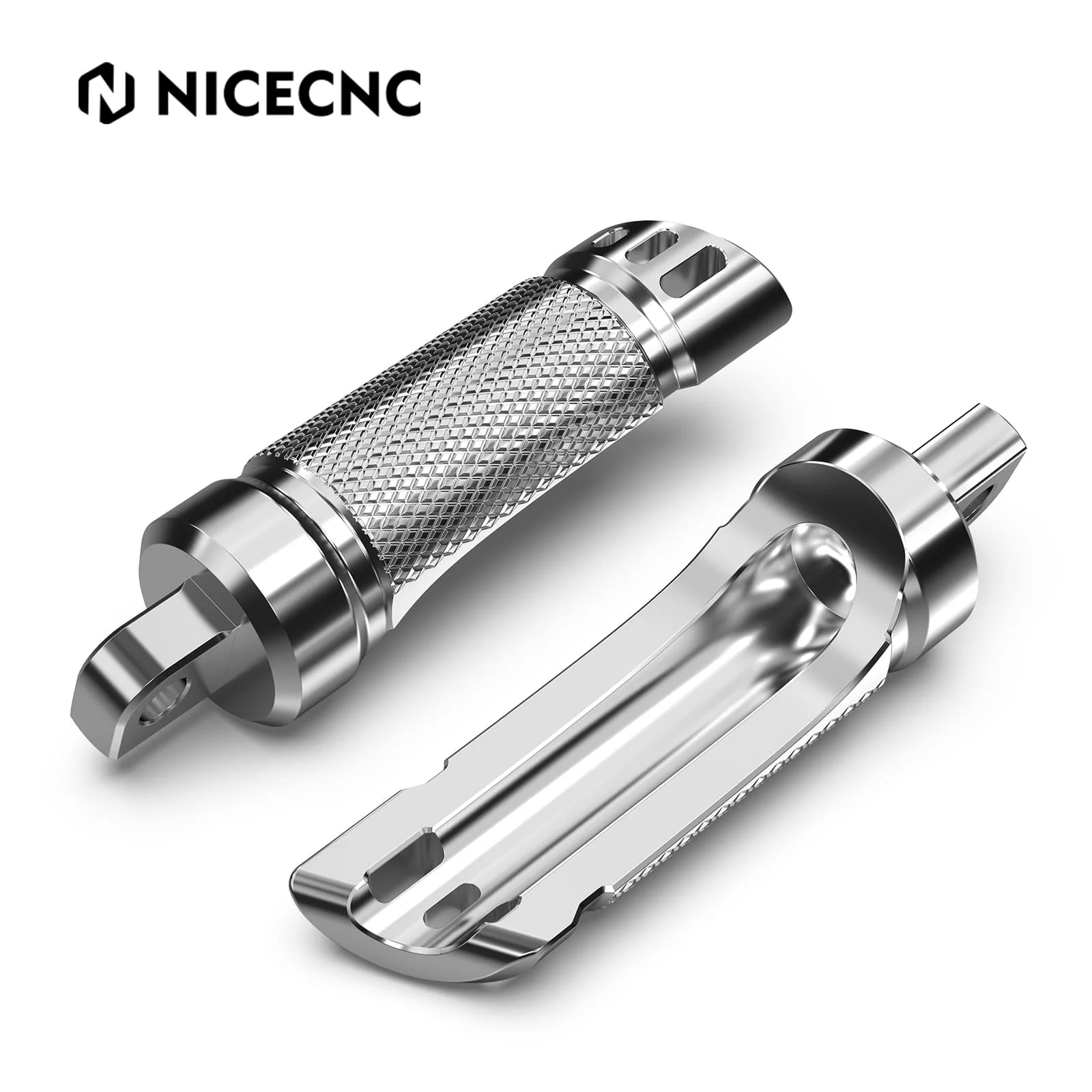 Chrome Rear Passenger Footpegs Pedals Footrest For Harley Road King Street Glide - Image 4