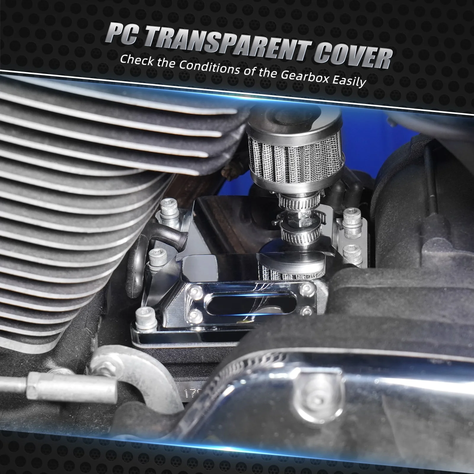 Chrome M8 Engine Vented Transmission Top Cover For Harley Road King Street Glide - Image 7