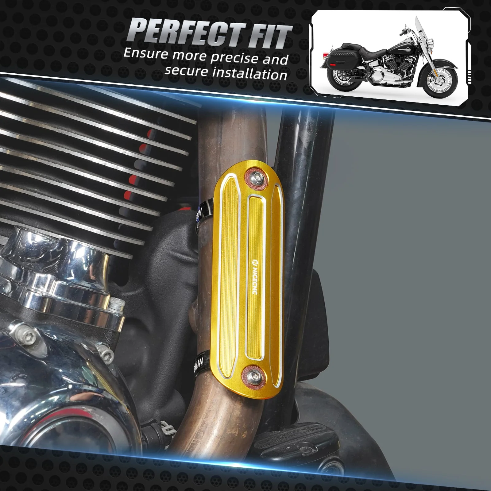 Muffler Exhaust Pipe Heat Shield Cover Heel Guard For Harley Road King Street Glide - Image 4