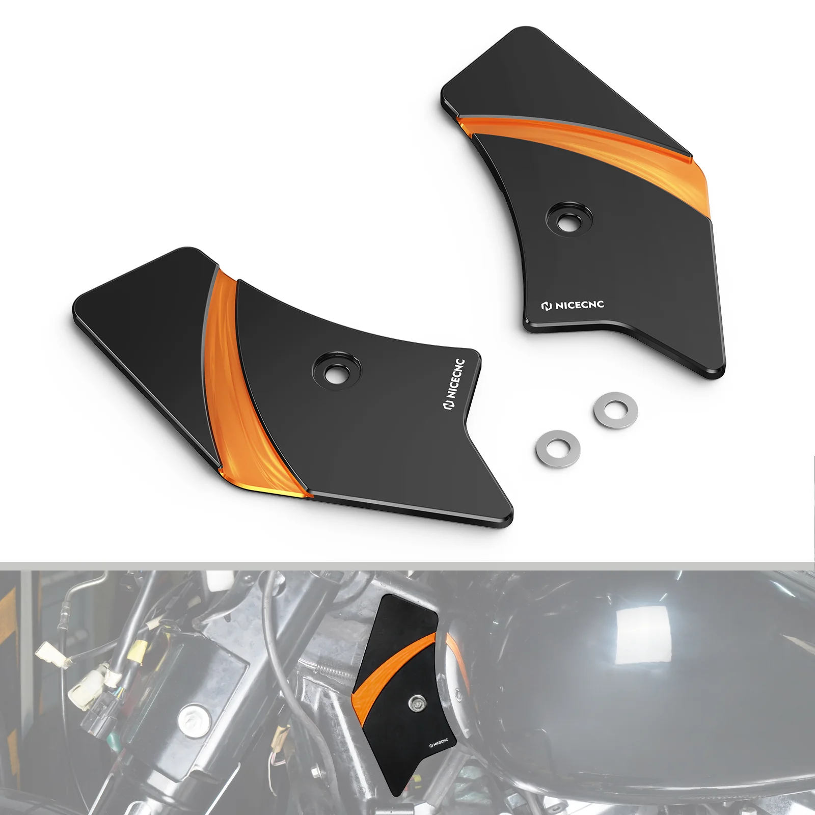 Frame Side Steering Neck Covers Trim For Harley Road King Electra Street Glide