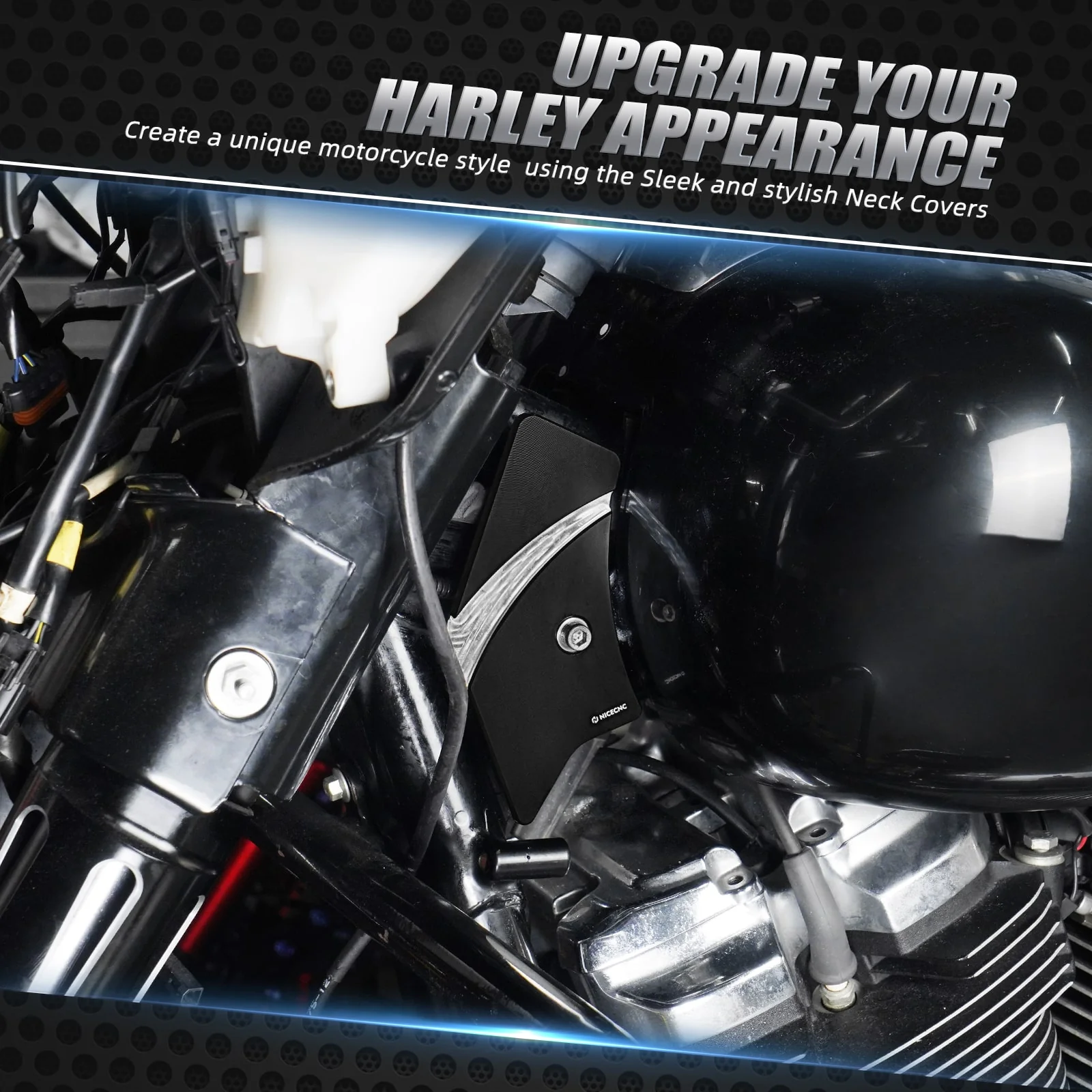 Frame Side Steering Neck Covers Trim For Harley Road King Electra Street Glide - Image 3