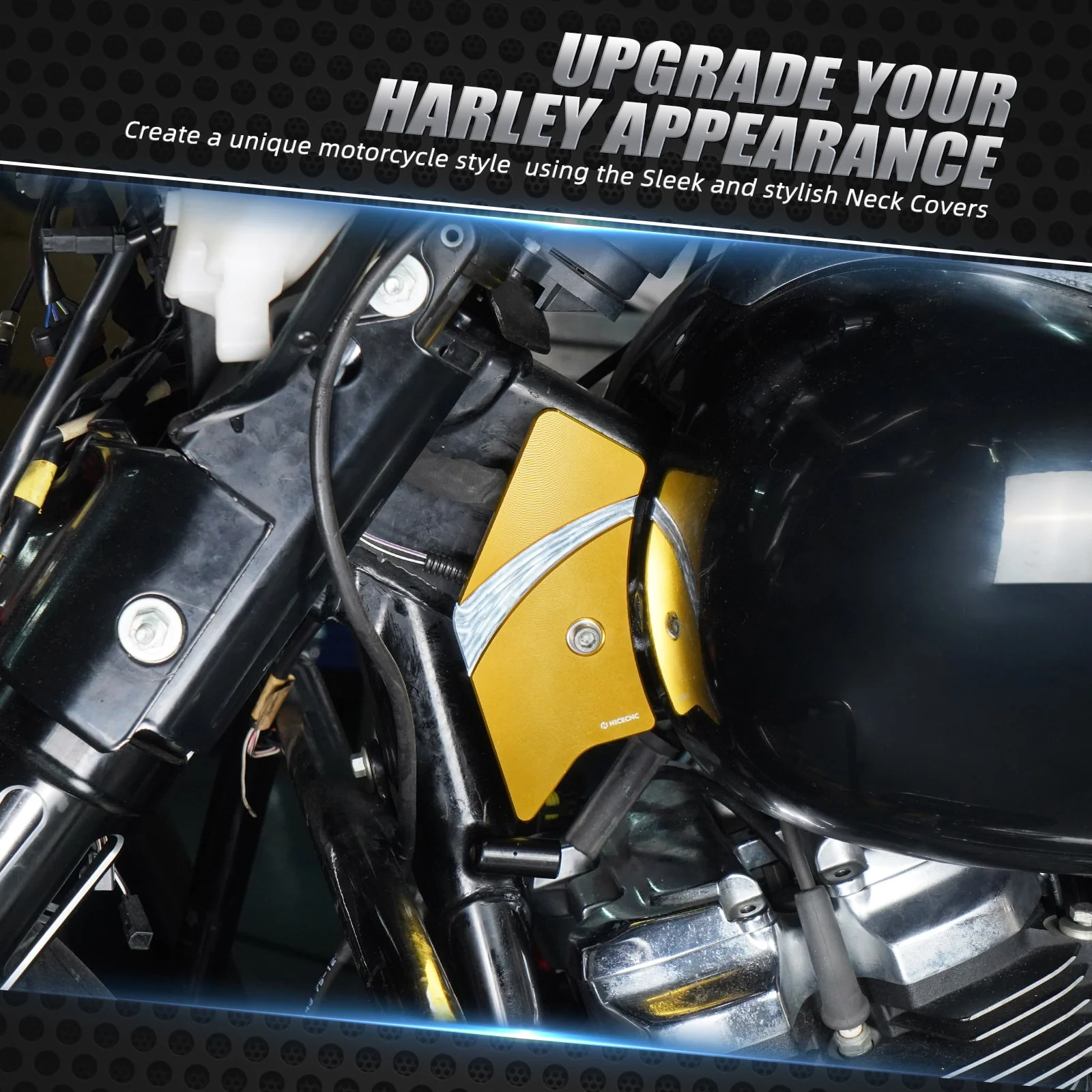 Frame Side Steering Neck Covers Trim For Harley Road King Electra Street Glide - Image 4
