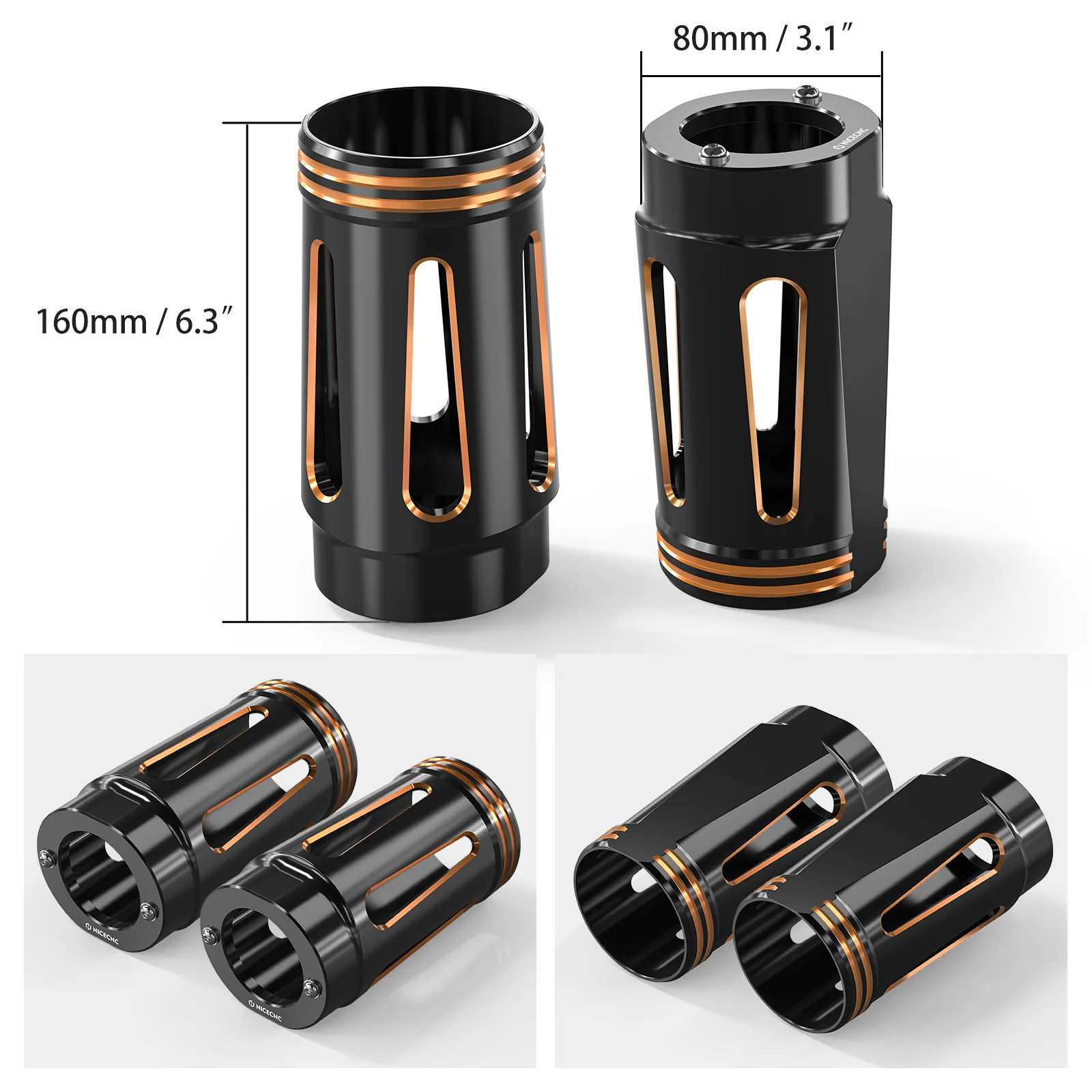 Front Fork Tube Slider Covers For Harley Road King Street Glide Freewheeler Ultra Limited - Image 10