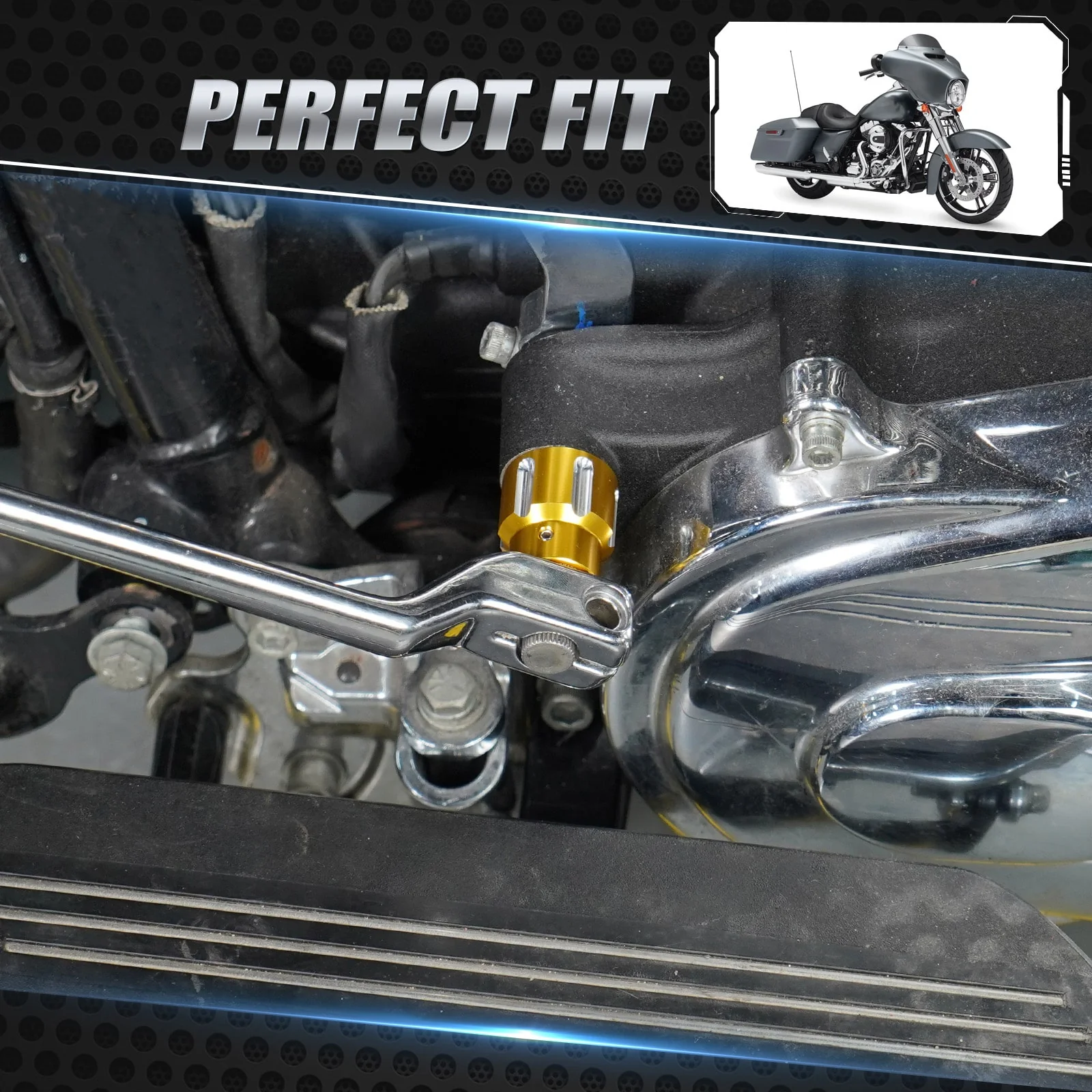 Rear Heel Shifter Lever Eliminator Replace Shaft Cap For Harley Road King Street Glide - Image 3