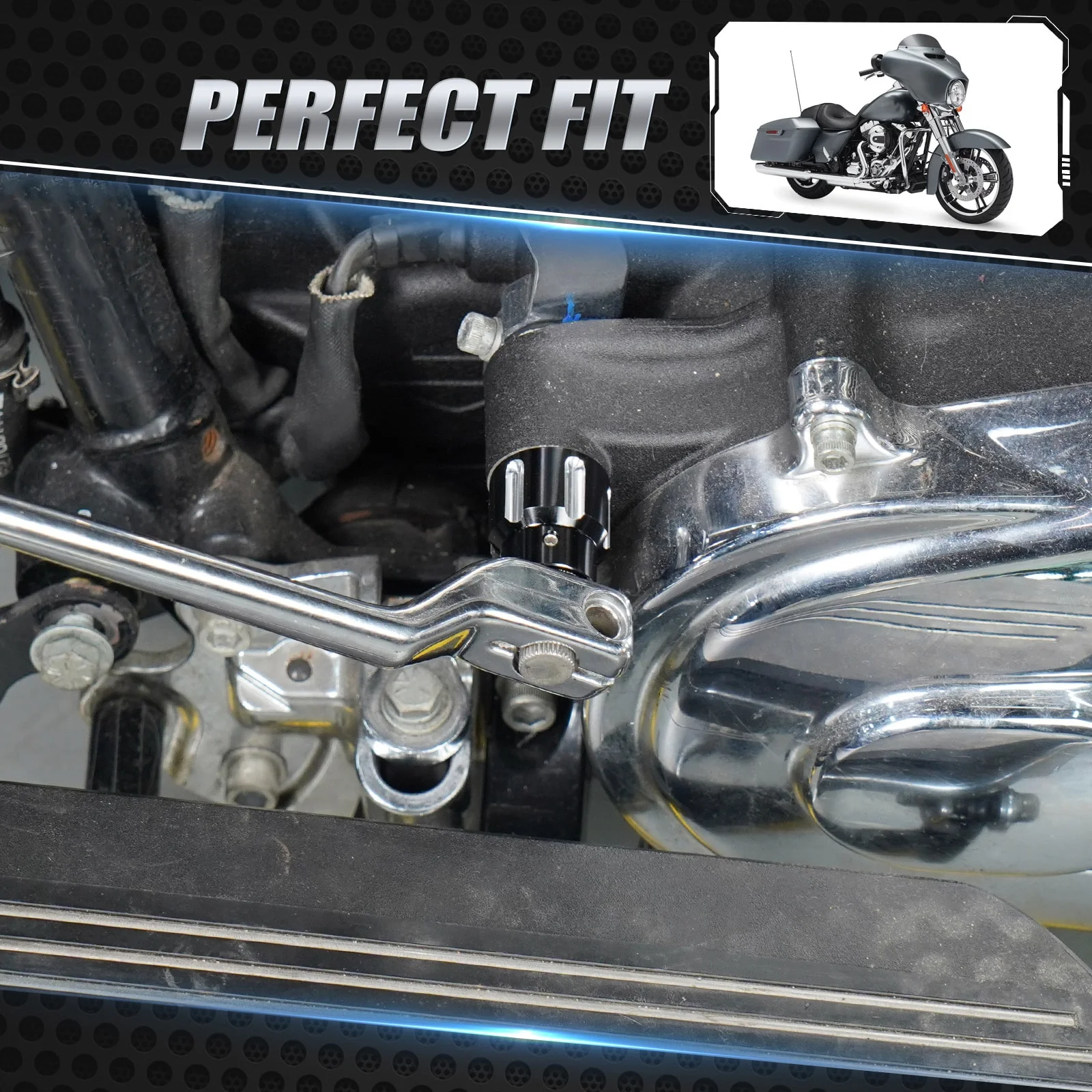 Rear Heel Shifter Lever Eliminator Replace Shaft Cap For Harley Road King Street Glide - Image 4